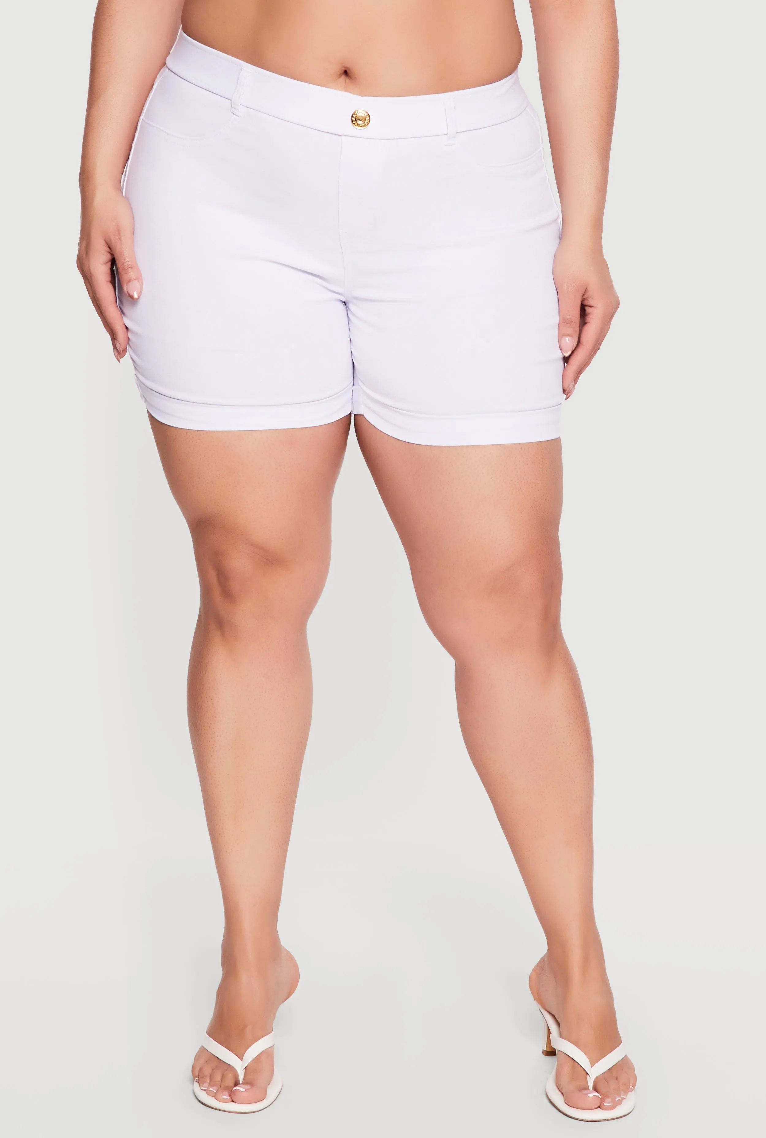 Plus Size Solid Hyperstretch Pull On Shorts sold by Rainbow product image thumbnail 3