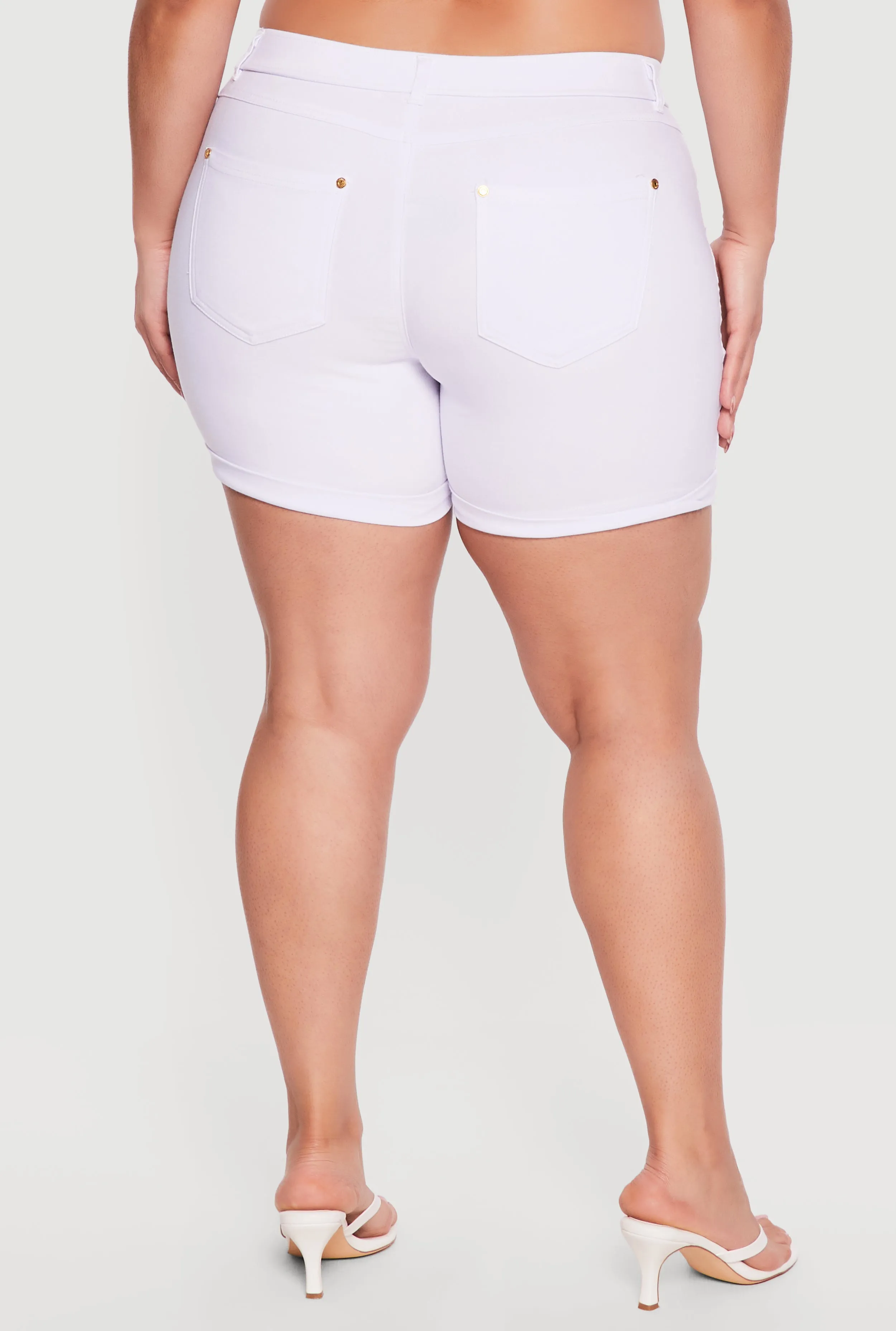Plus Size Solid Hyperstretch Pull On Shorts sold by Rainbow product image thumbnail 5