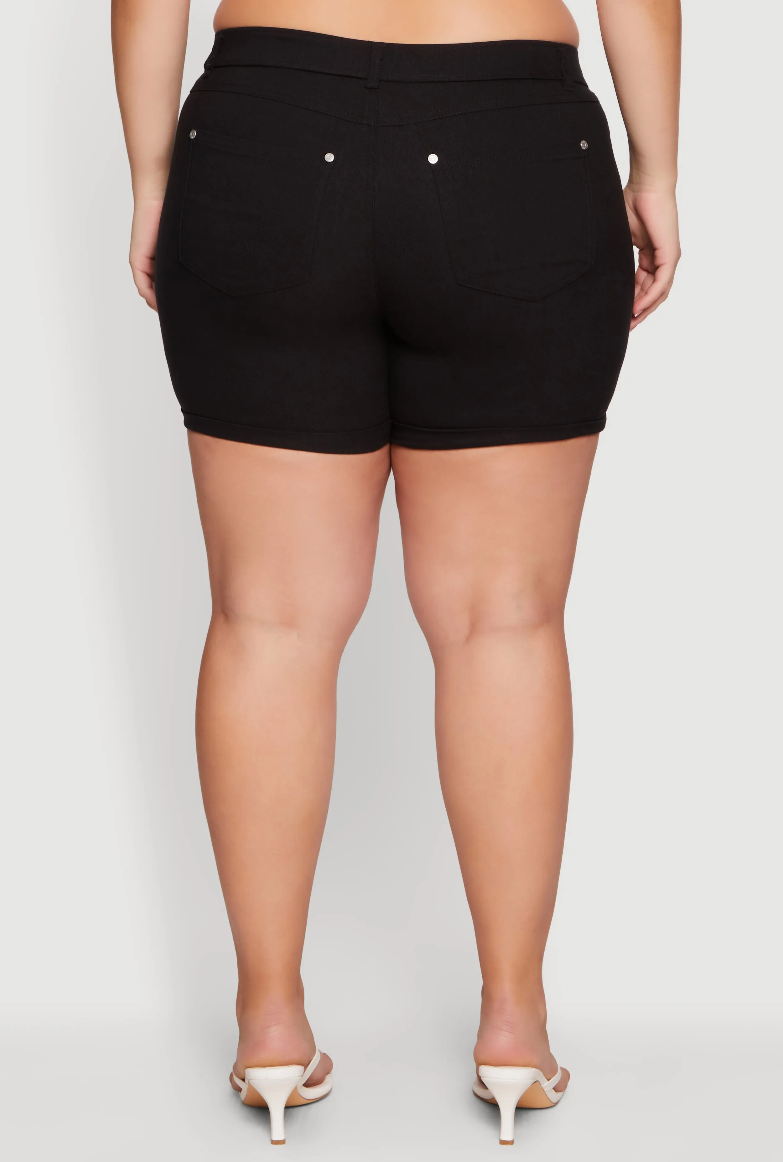 Plus Size Solid Hyperstretch Pull On Shorts sold by Rainbow product image thumbnail 5