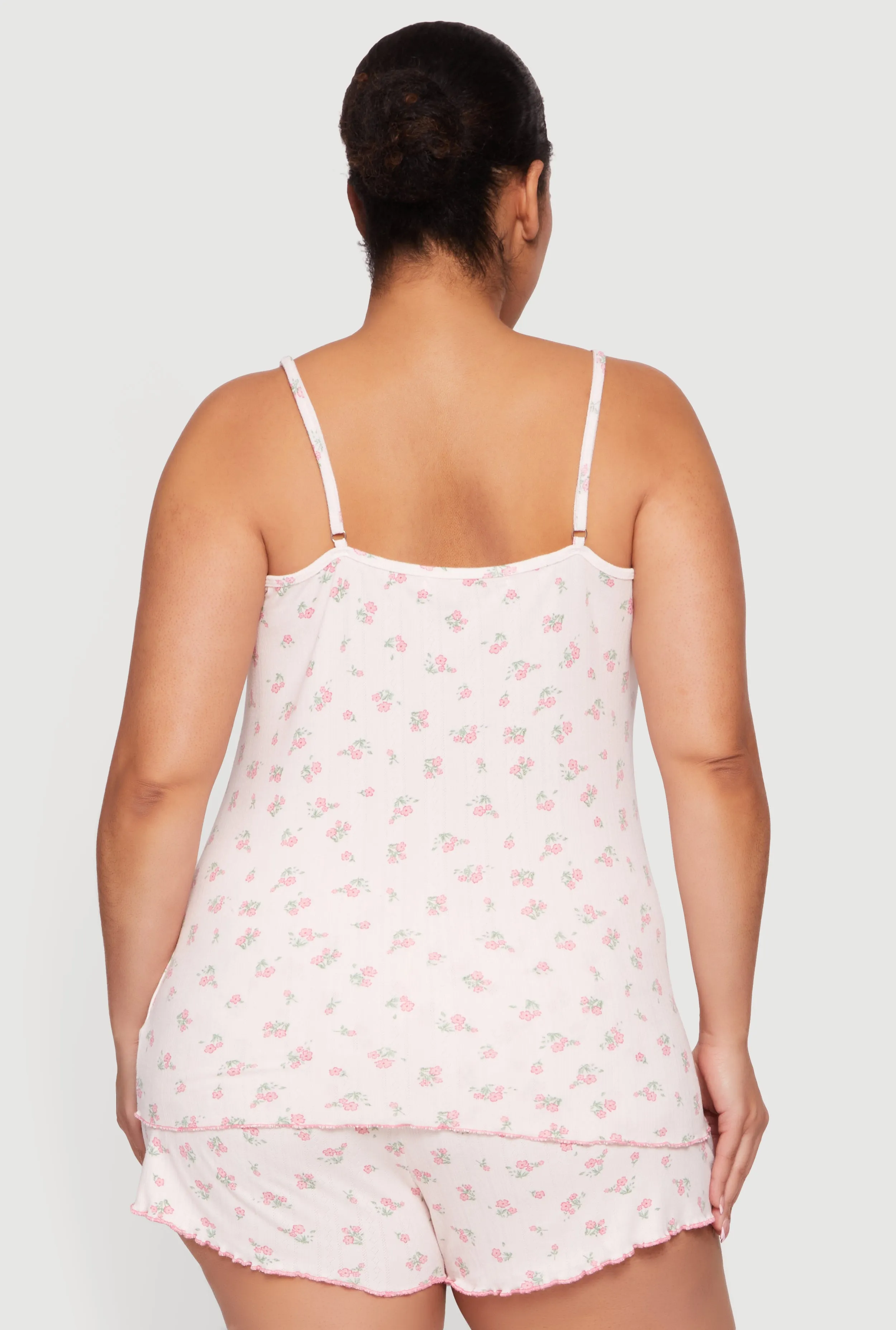 Plus Size Floral Pajama Cami and Shorts Set sold by Rainbow product image thumbnail 2
