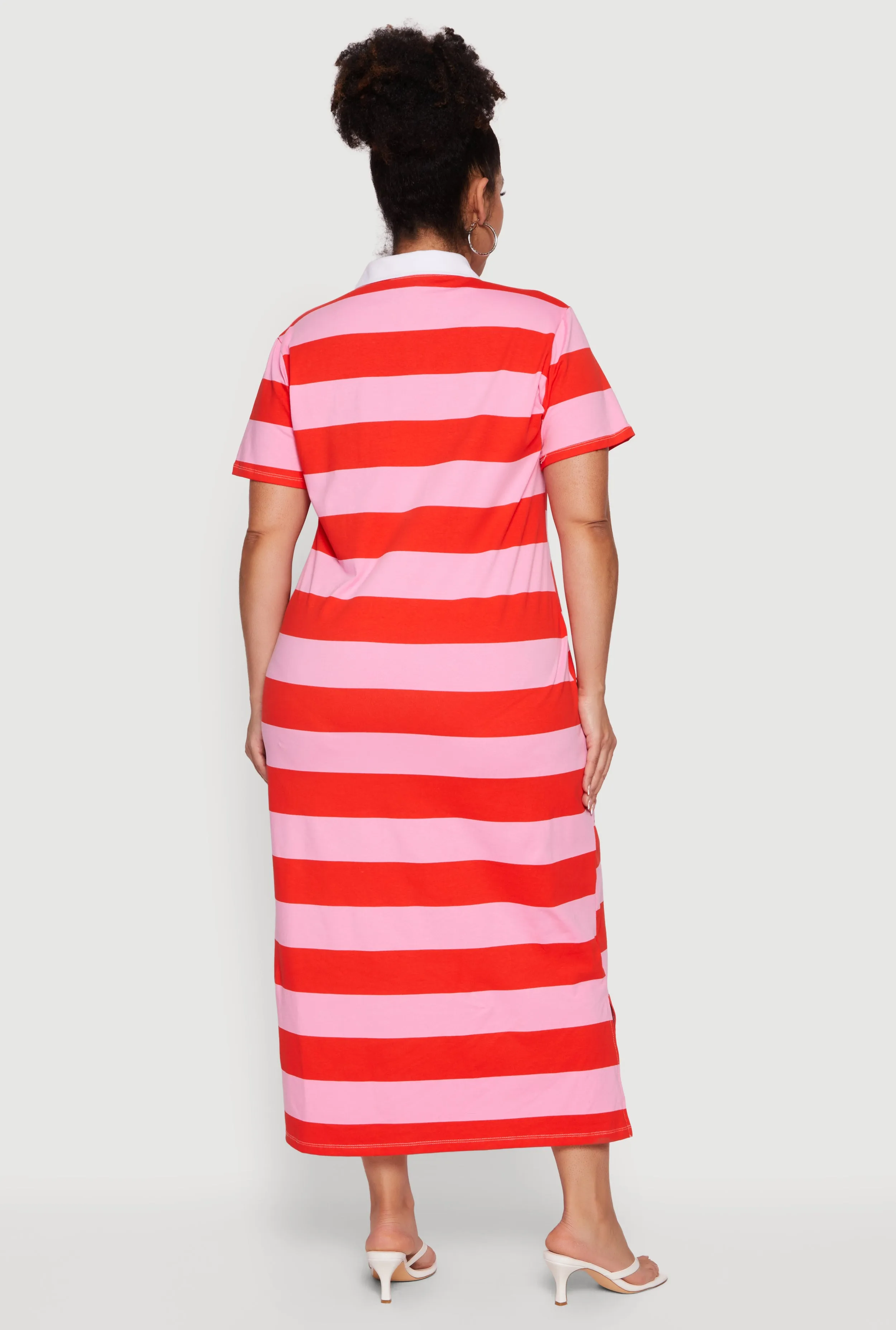 Plus Size Striped Polo Midi Dress sold by Rainbow product image thumbnail 3