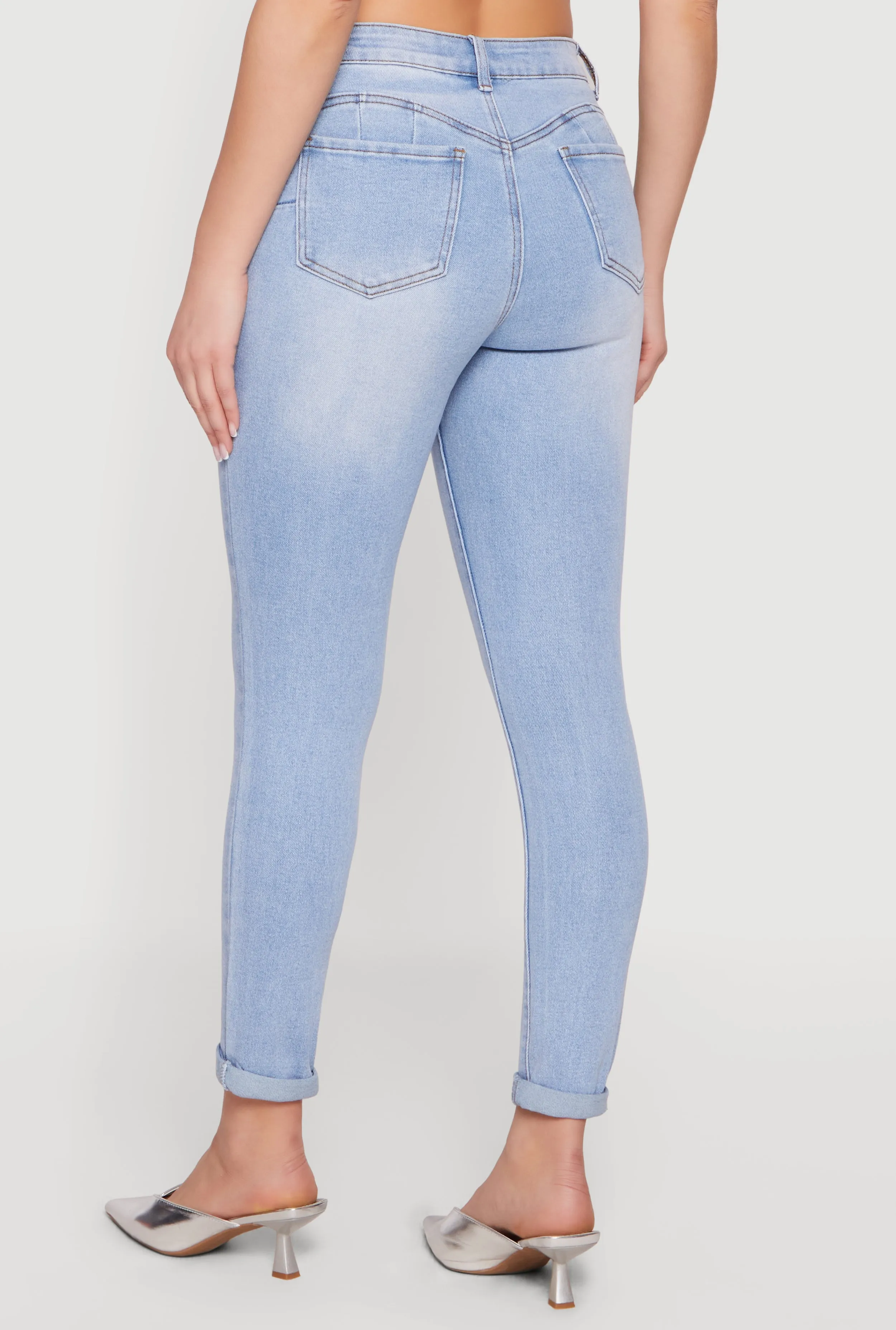 Mid Rise Skinny Jeans with Rolled Cuffs sold by Rainbow product image thumbnail 5