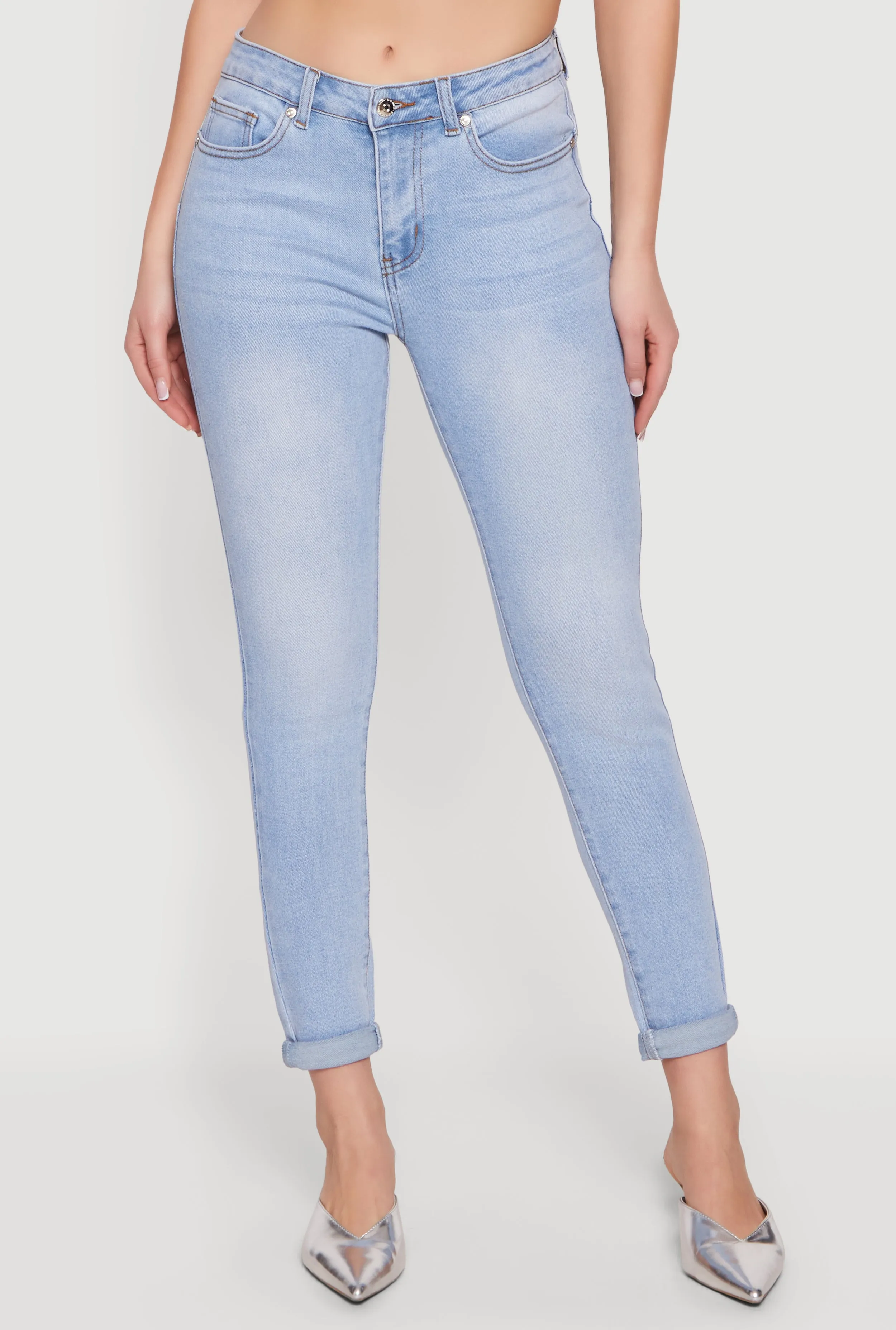 Mid Rise Skinny Jeans with Rolled Cuffs sold by Rainbow product image thumbnail 3