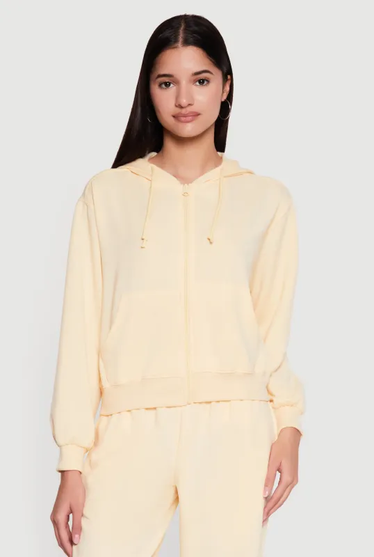 Almost Famous Zip Front Long Sleeve Hoodie made by Almost Famous