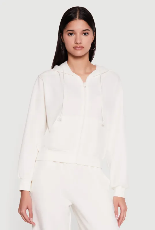 Almost Famous Zip Front Long Sleeve Hoodie made by Almost Famous