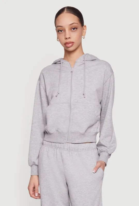 Almost Famous Zip Front Long Sleeve Hoodie sold by Rainbow