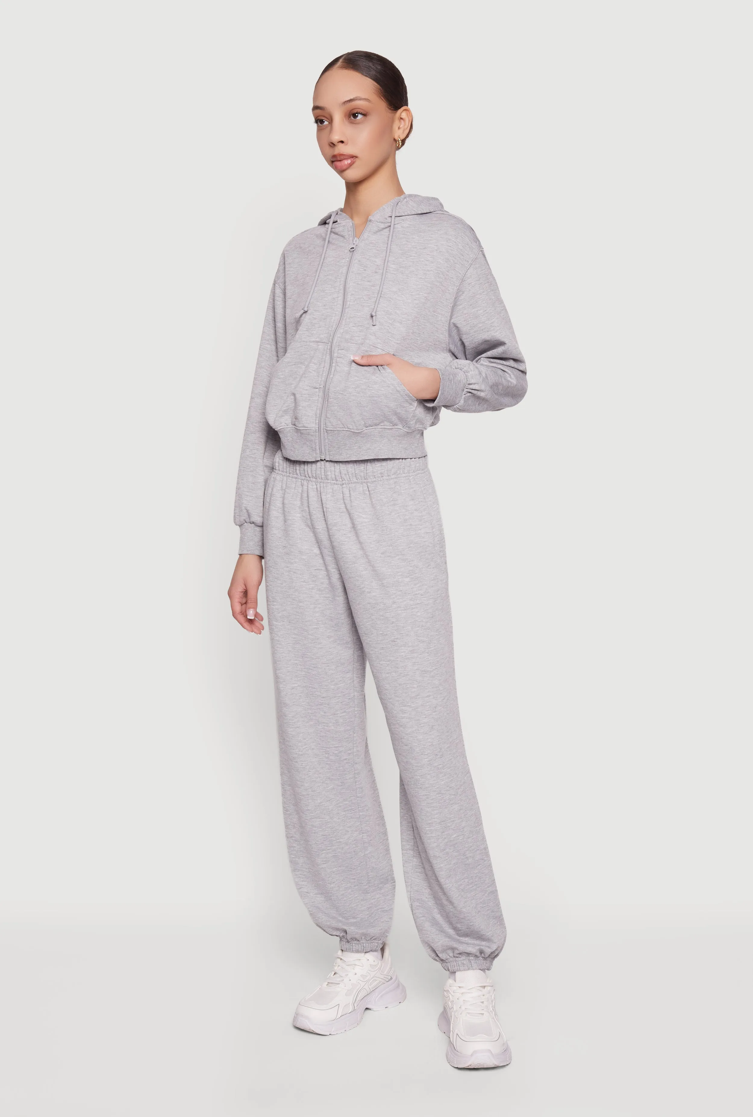 Almost Famous Zip Front Long Sleeve Hoodie sold by Rainbow product image thumbnail 3