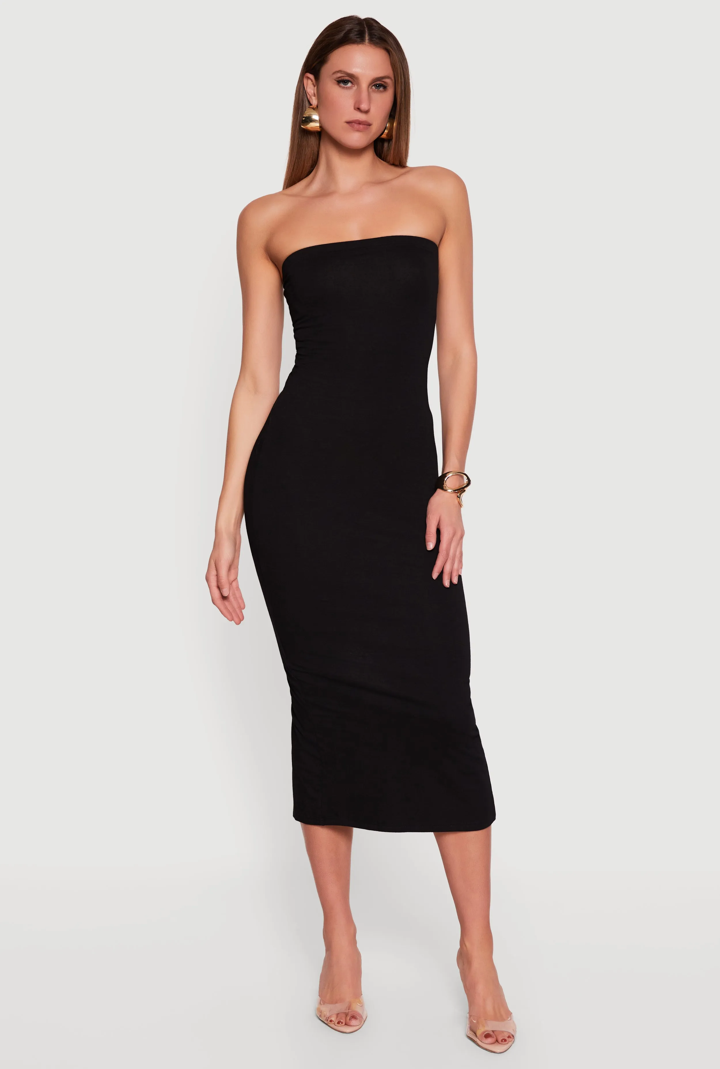 Back Slit Tube Midi Dress sold by Rainbow product image thumbnail 2