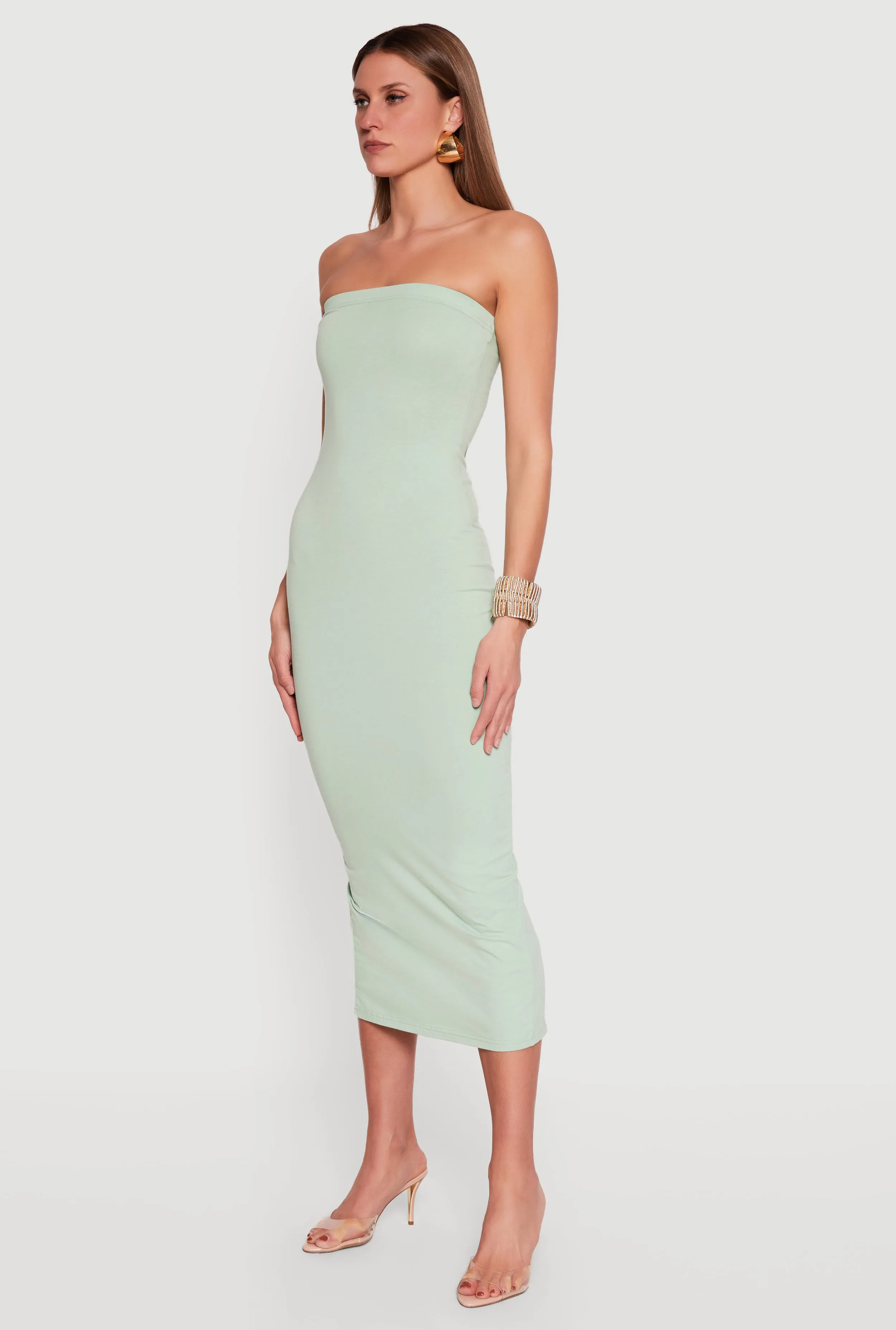 Back Slit Tube Midi Dress sold by Rainbow product image thumbnail 2