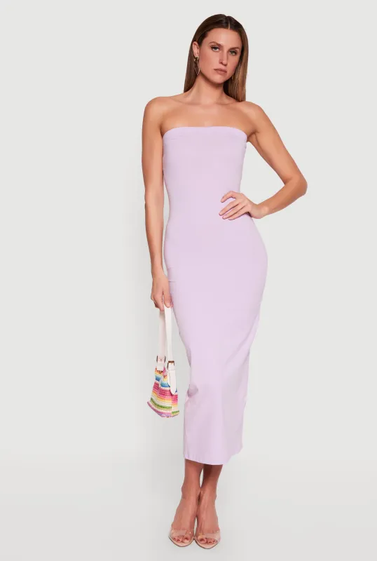 Back Slit Tube Midi Dress sold by Rainbow