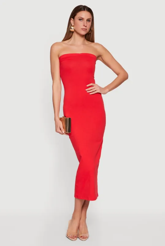 Back Slit Tube Midi Dress made by Daisy