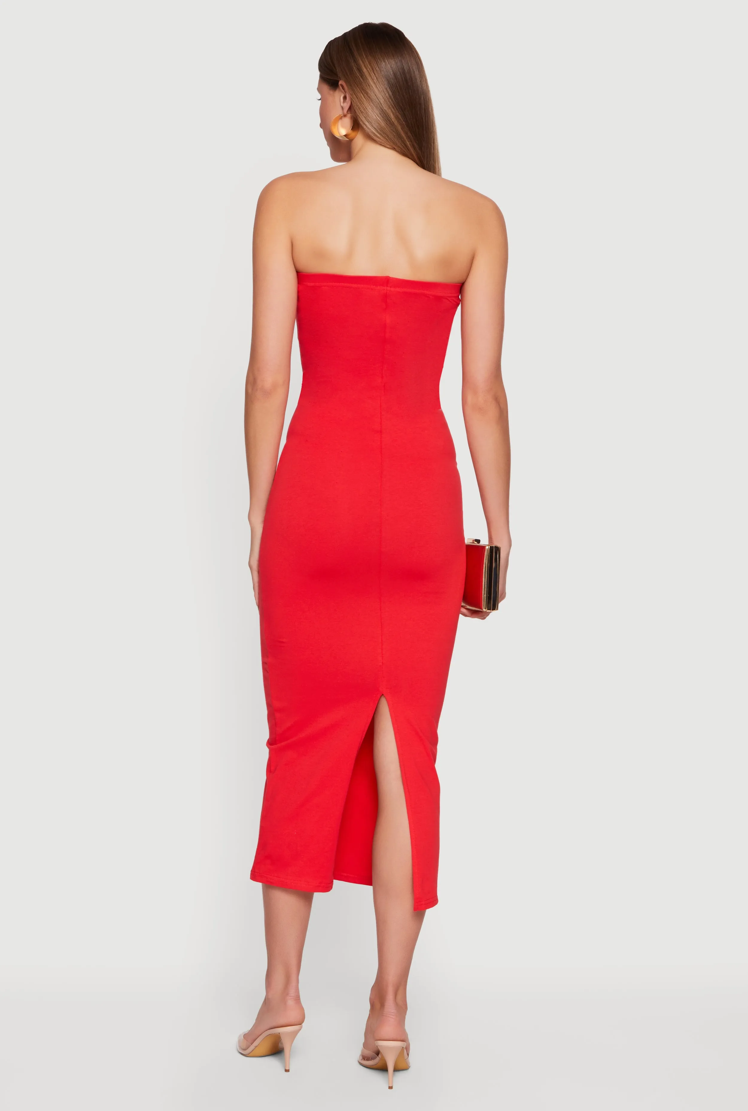 Back Slit Tube Midi Dress sold by Rainbow product image thumbnail 3