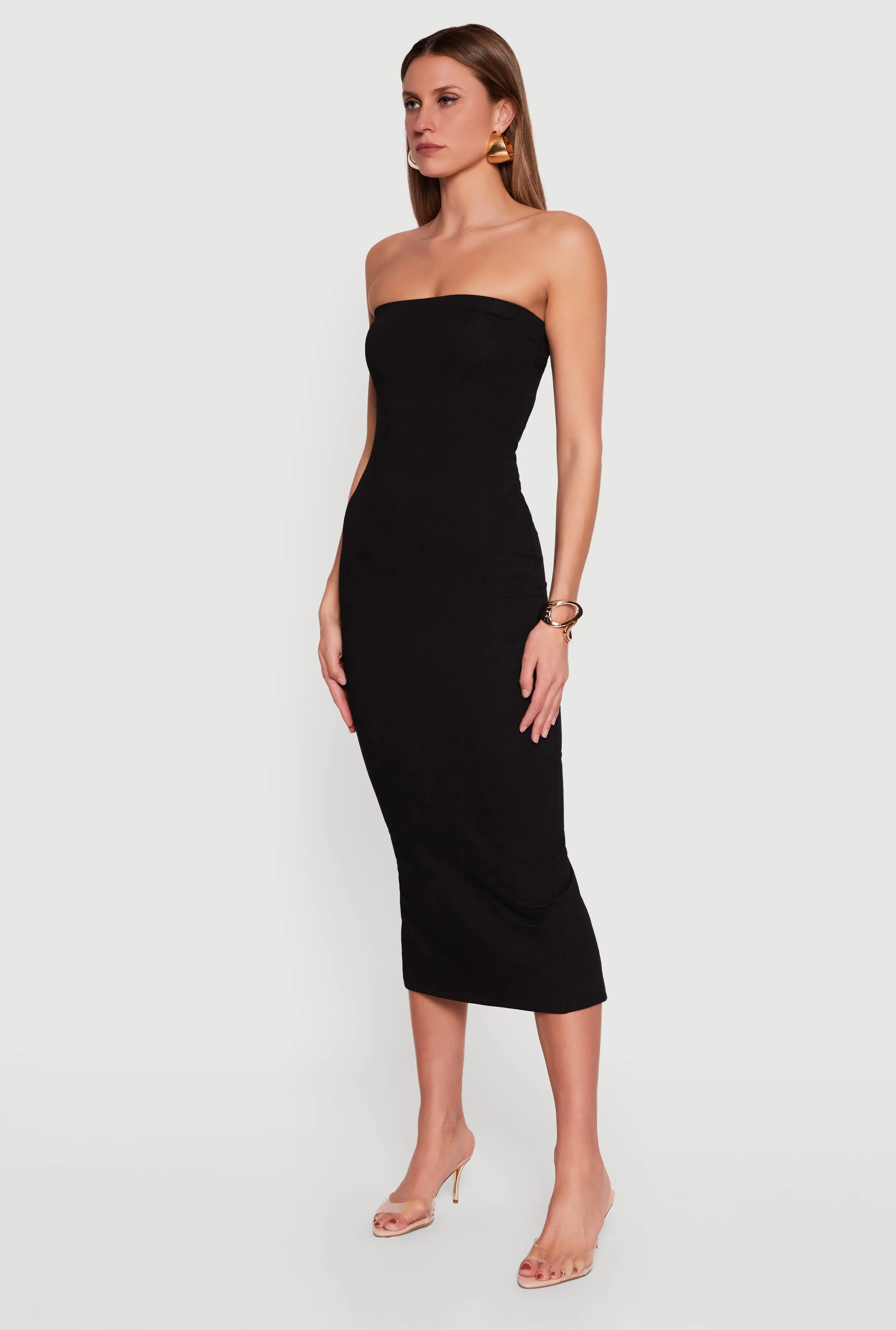 Back Slit Tube Midi Dress sold by Rainbow product image thumbnail 2