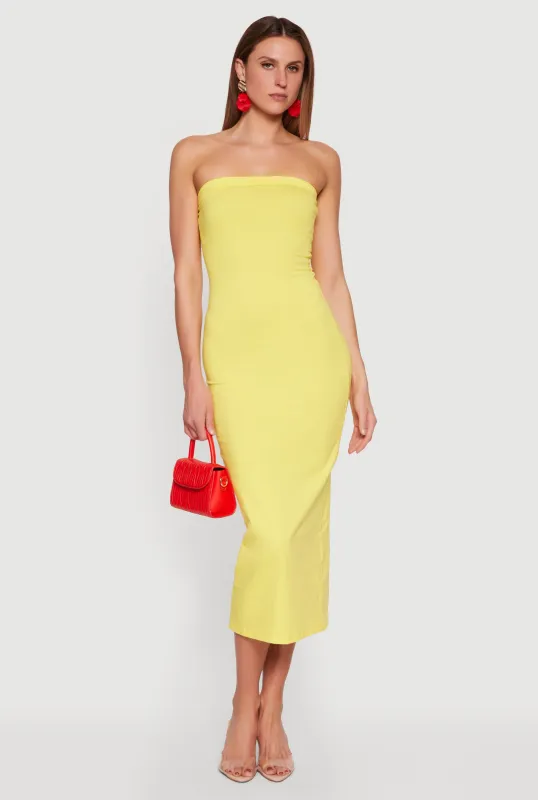 Back Slit Tube Midi Dress made by Daisy