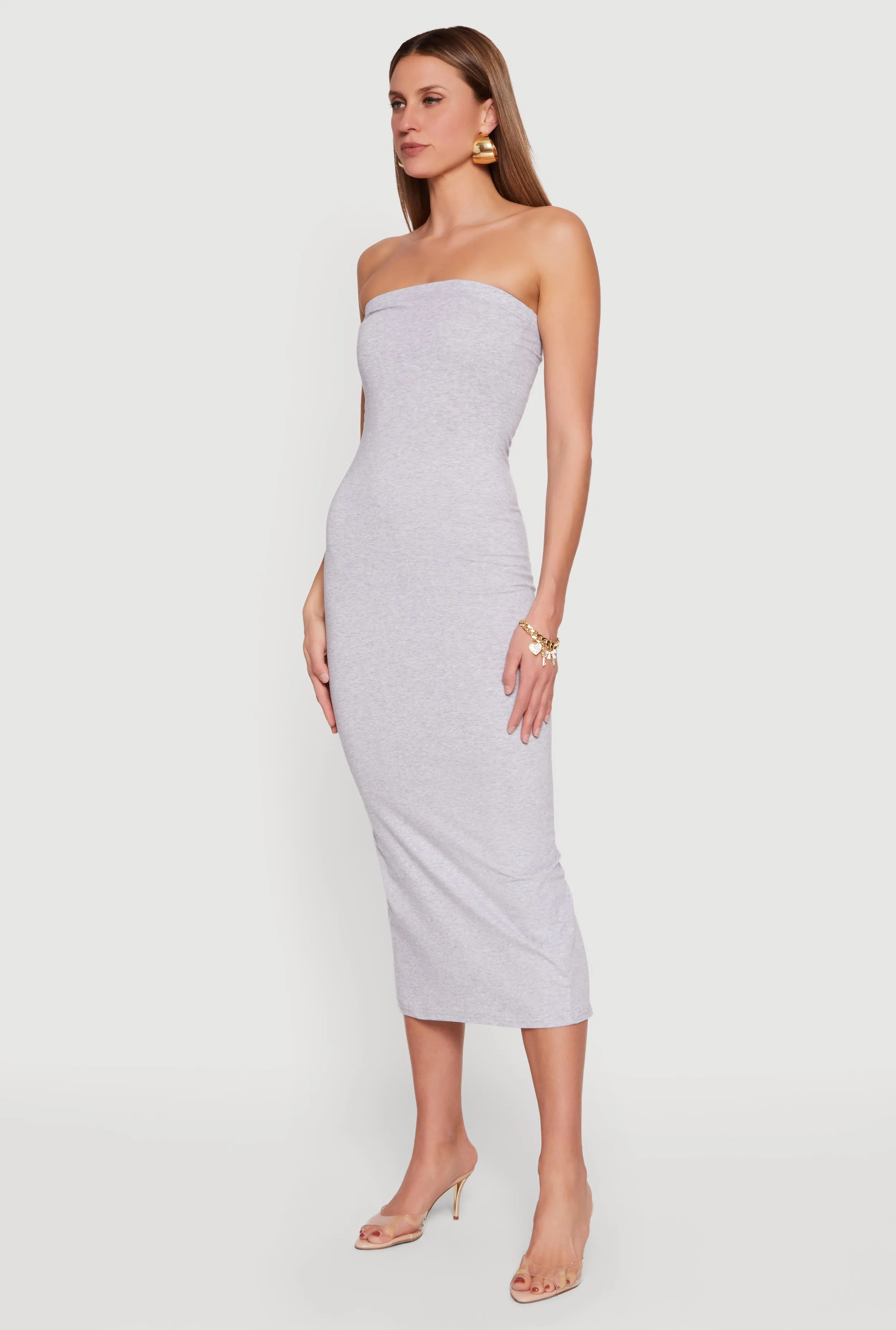 Back Slit Tube Midi Dress sold by Rainbow product image thumbnail 2