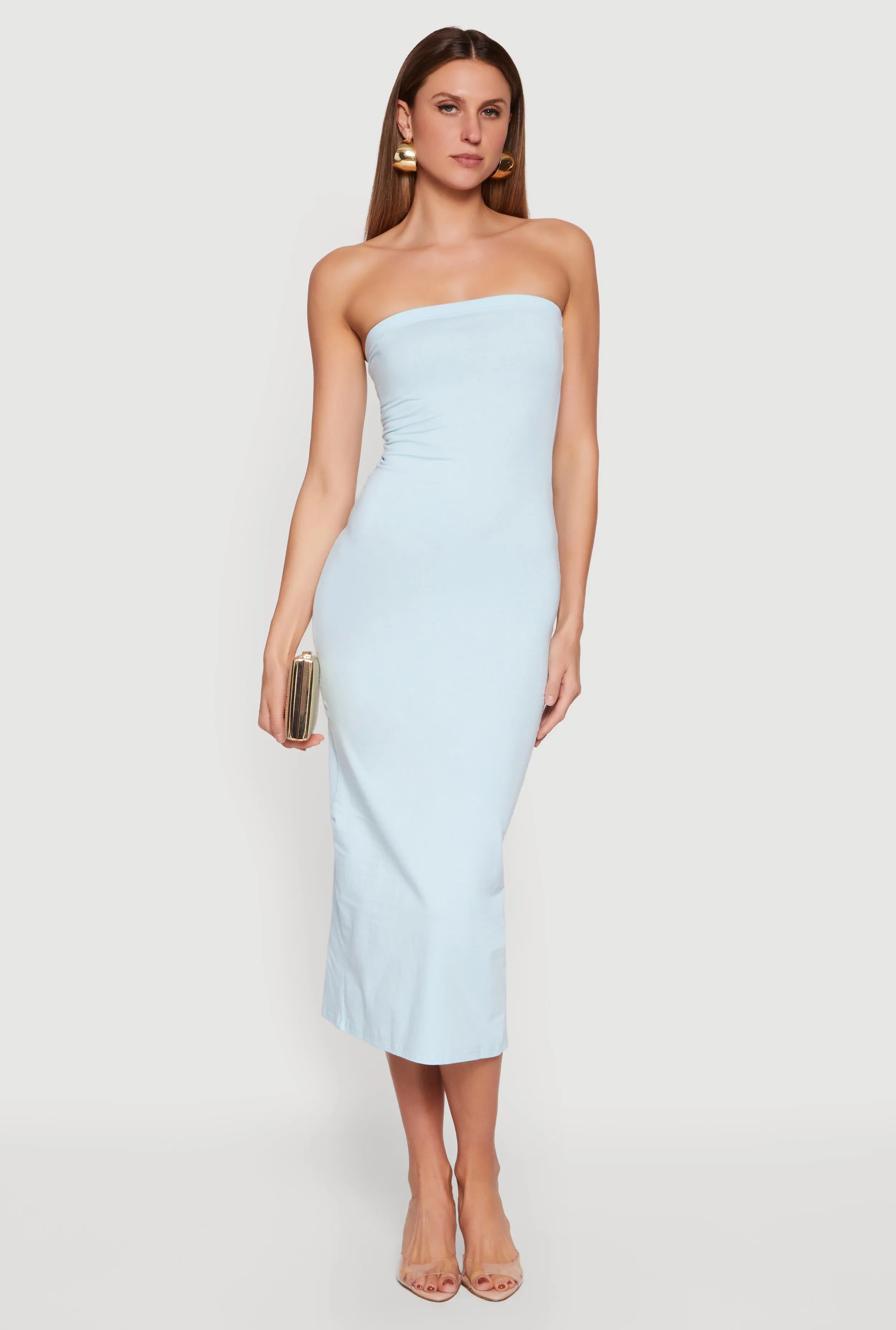 Back Slit Tube Midi Dress sold by Rainbow