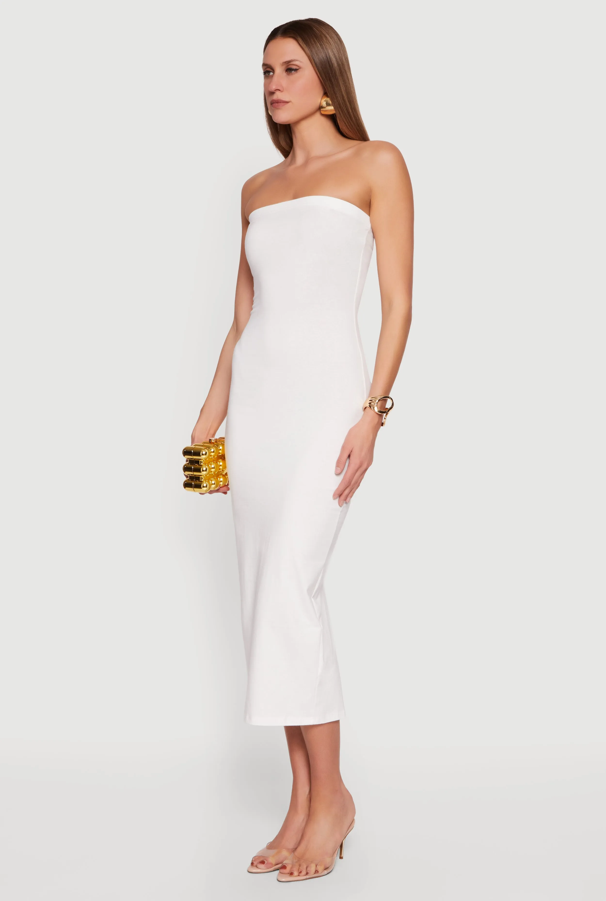 Back Slit Tube Midi Dress sold by Rainbow product image thumbnail 2