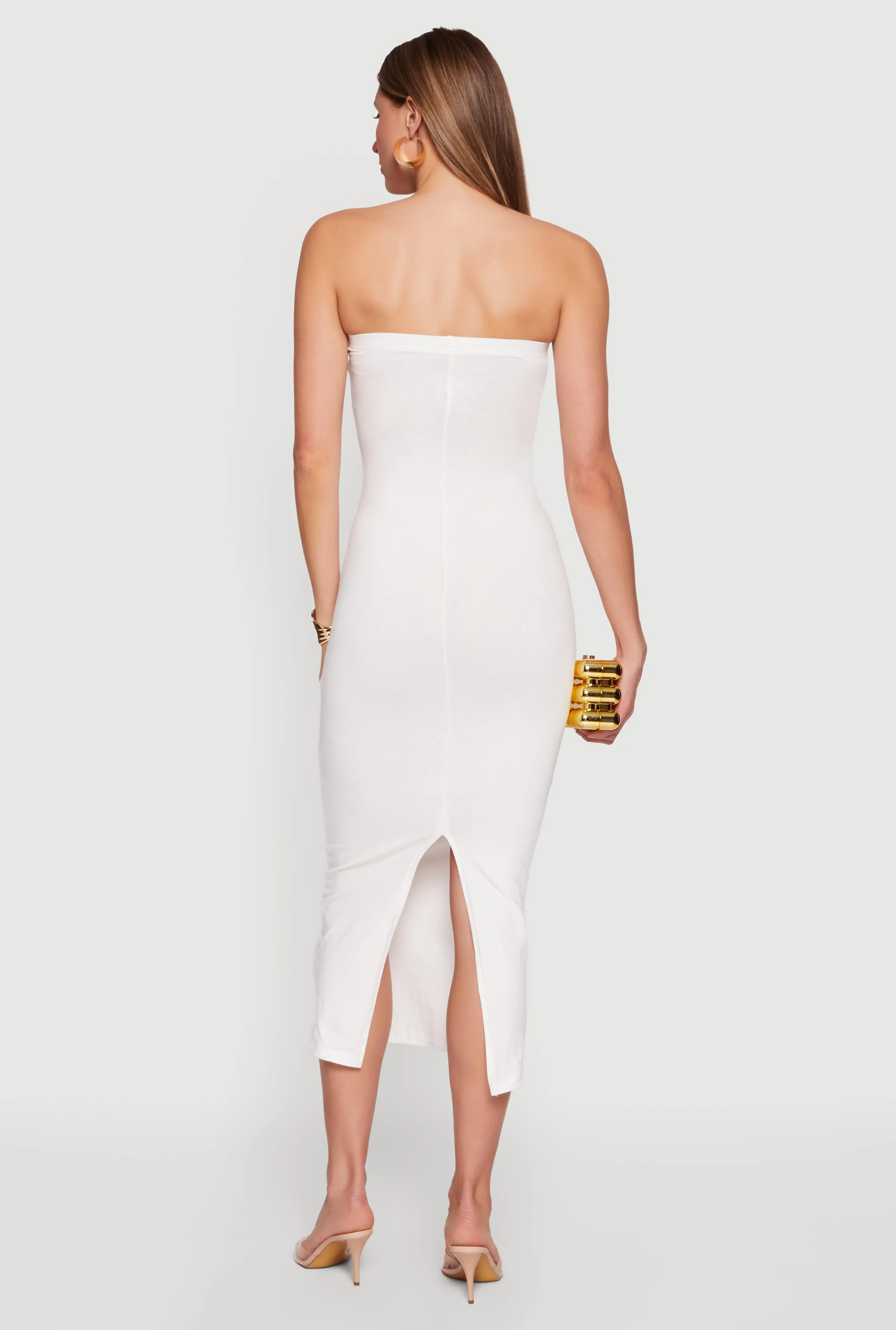 Back Slit Tube Midi Dress sold by Rainbow product image thumbnail 3