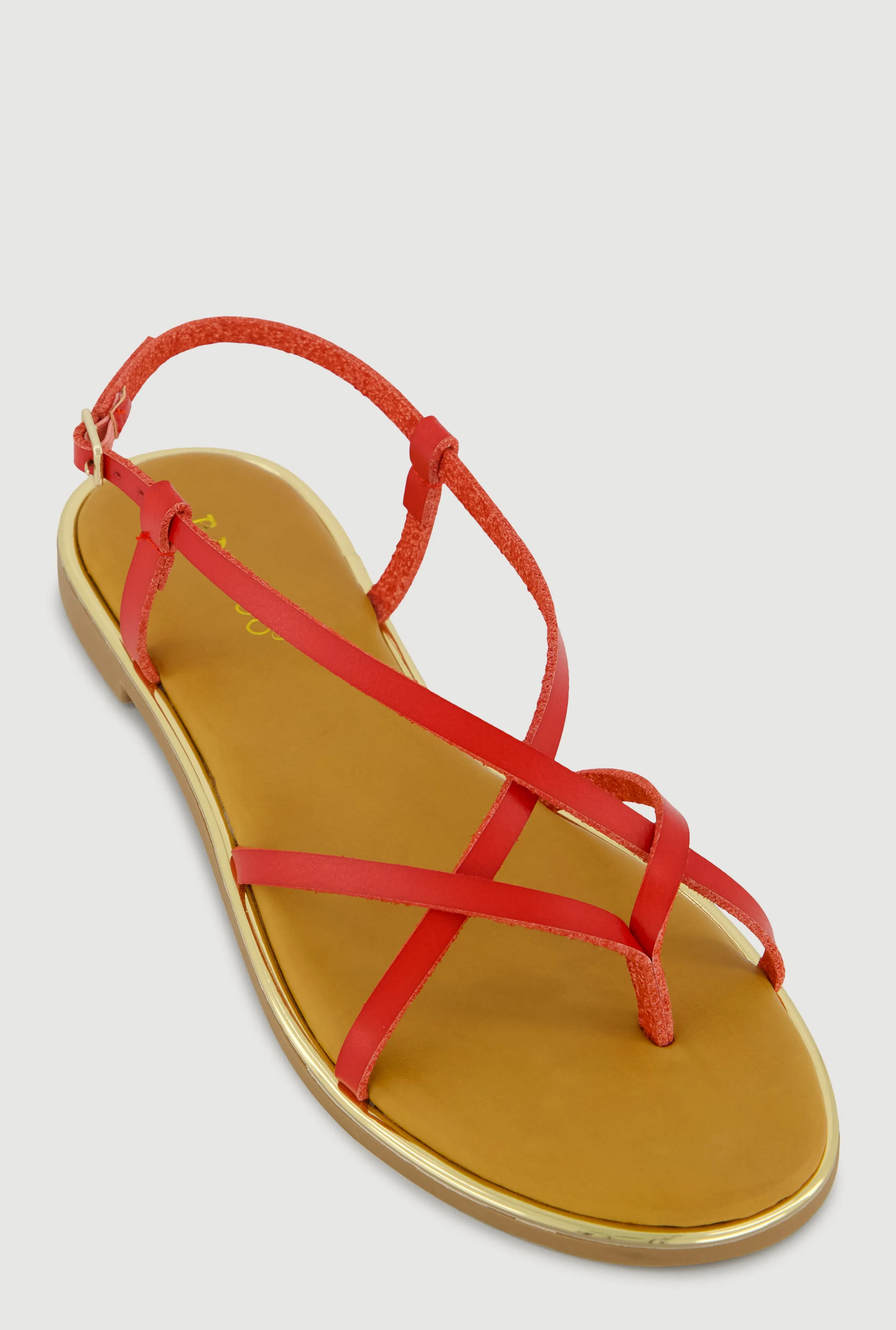Faux Leather Strappy Toe Loop Sandals sold by Rainbow product image thumbnail 4