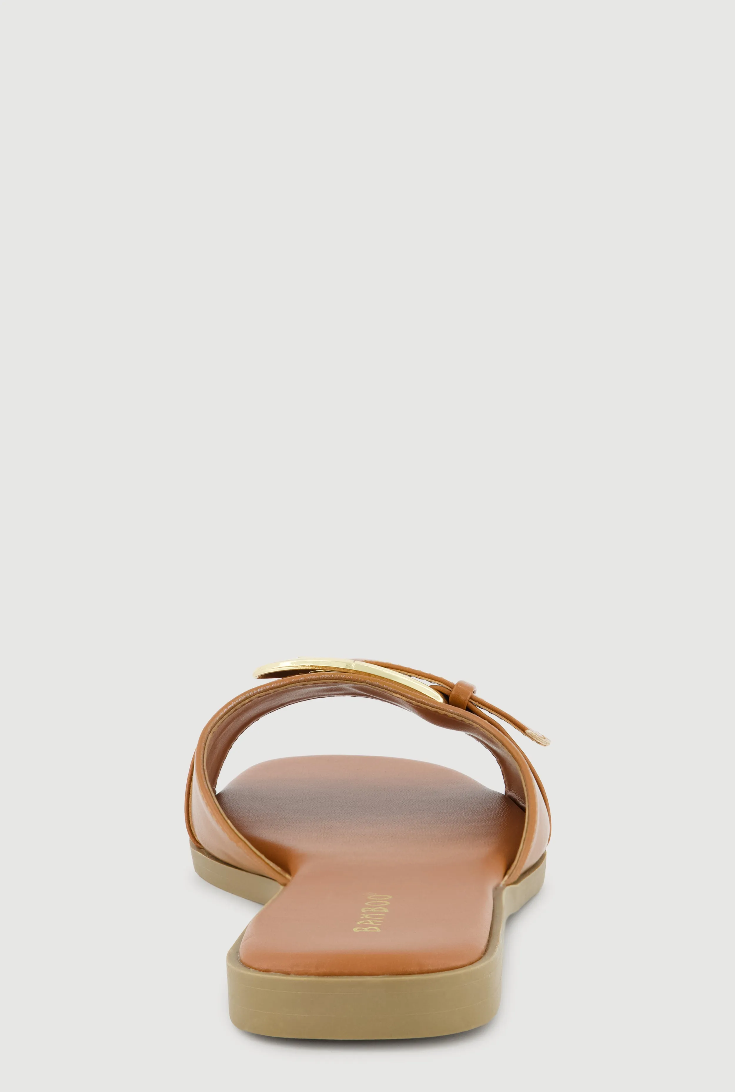 Trendy Metallic Buckle Faux Leather Open Toe Sandals sold by Rainbow product image thumbnail 3