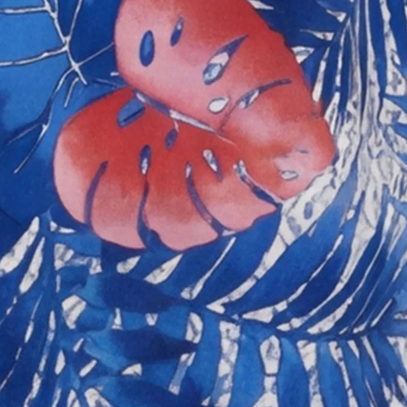 Leaf Print Tie Waist Belted Midi Polo Dress sold by Rainbow product image thumbnail 4