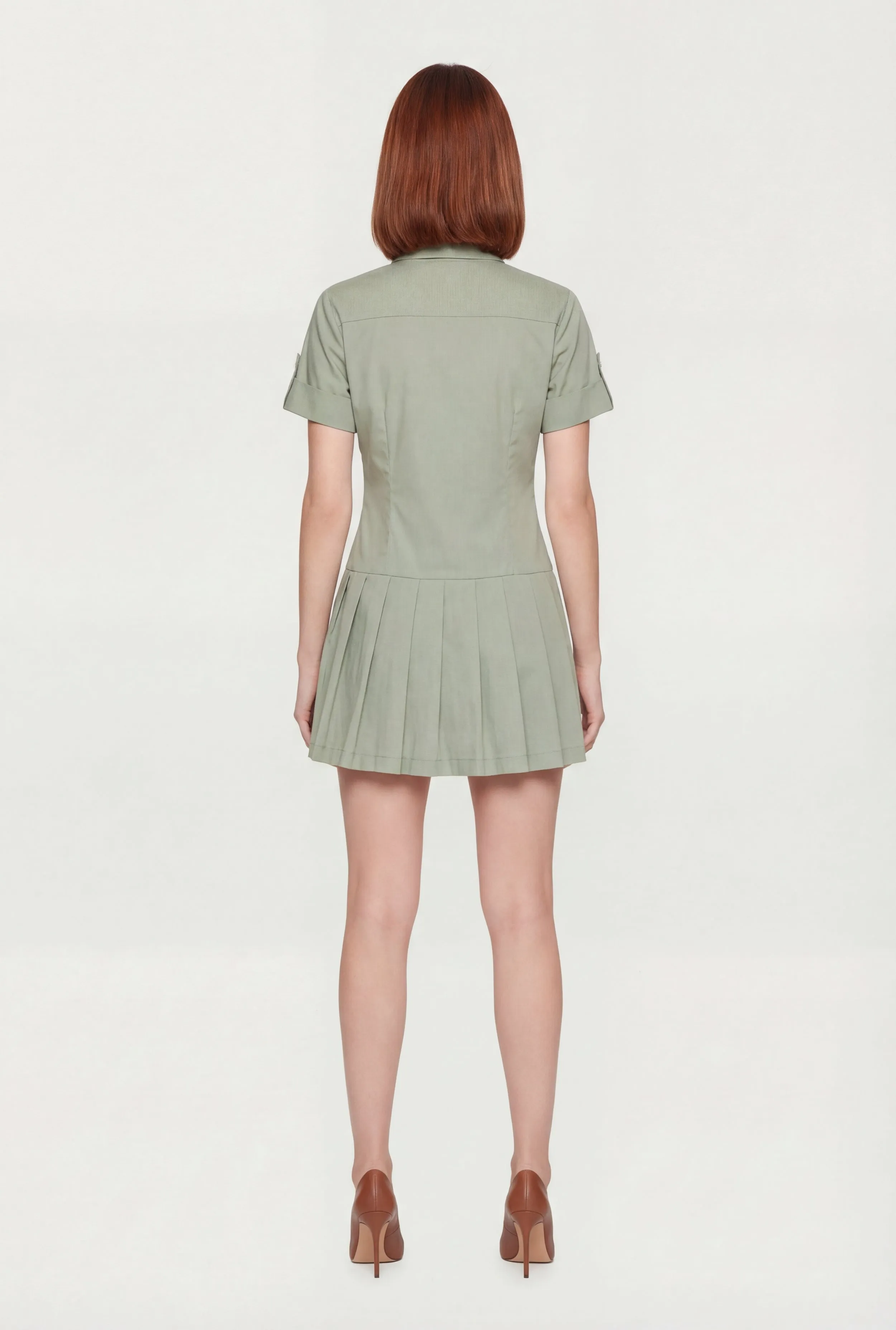Poplin Short Sleeve Skater Shirt Dress sold by Rainbow product image thumbnail 3