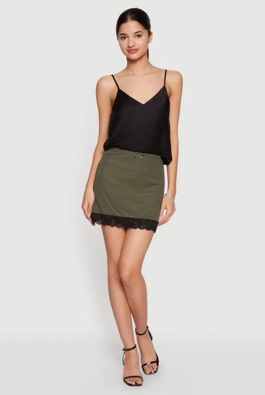 Lace Trim Mini Skirt sold by Rainbow