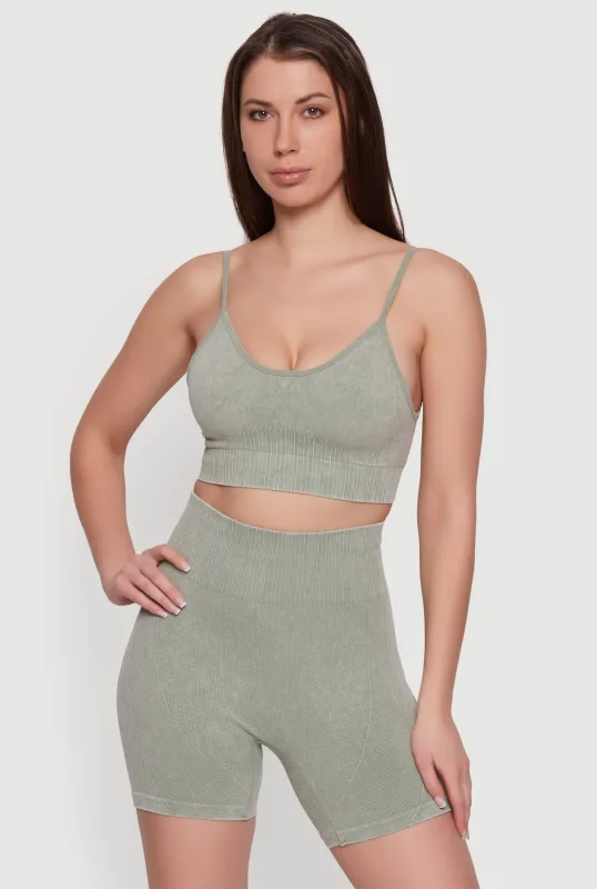 Seamless Compression Rib Cami Sports Bra sold by Rainbow