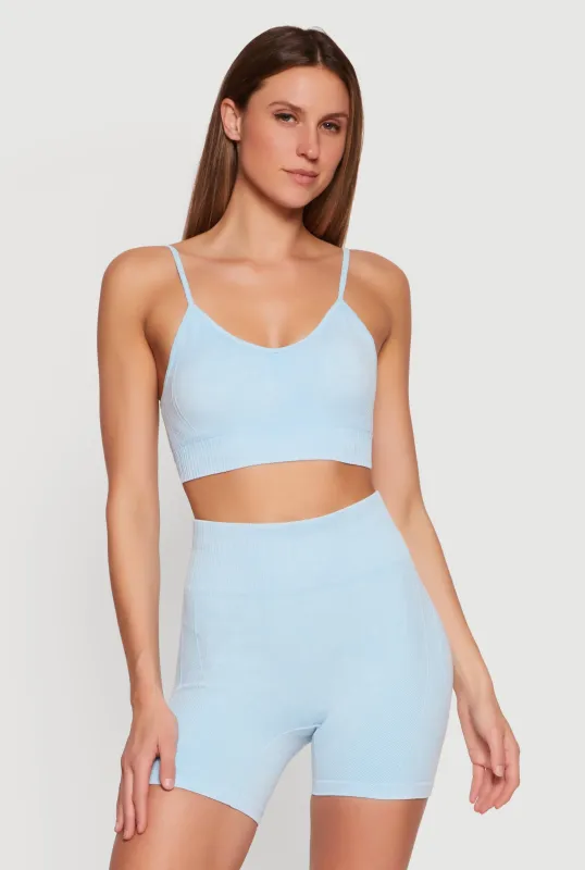 Seamless Compression Rib Cami Sports Bra sold by Rainbow