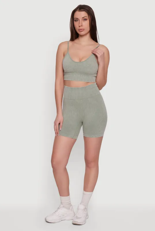 Seamless Compression Rib Biker Shorts made by Rainbow