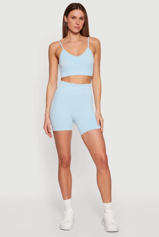 Seamless Compression Rib Biker Shorts sold by Rainbow