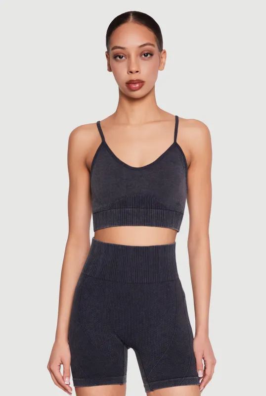 Seamless Compression Rib Cami Sports Bra sold by Rainbow