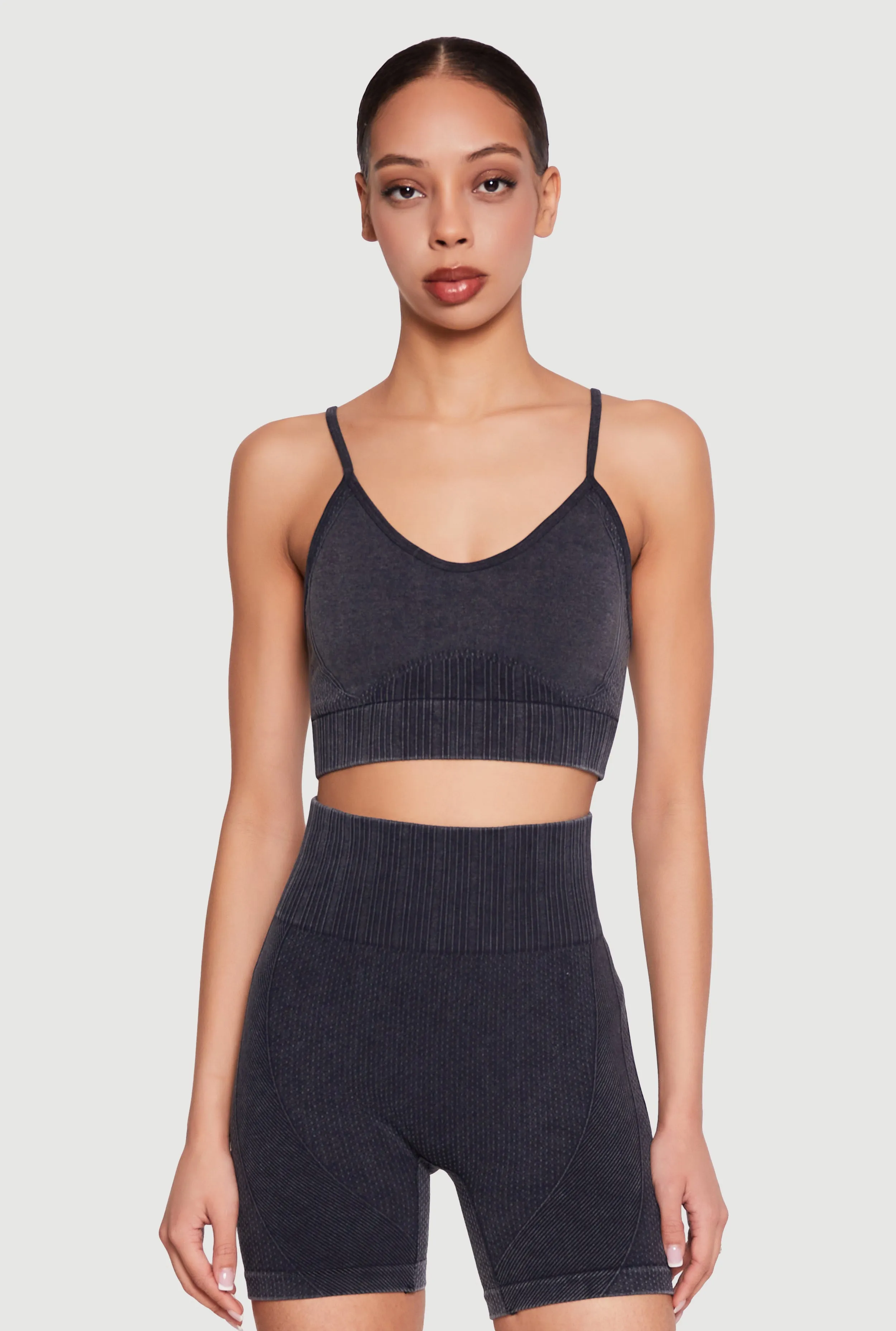 Seamless Compression Rib Cami Sports Bra sold by Rainbow