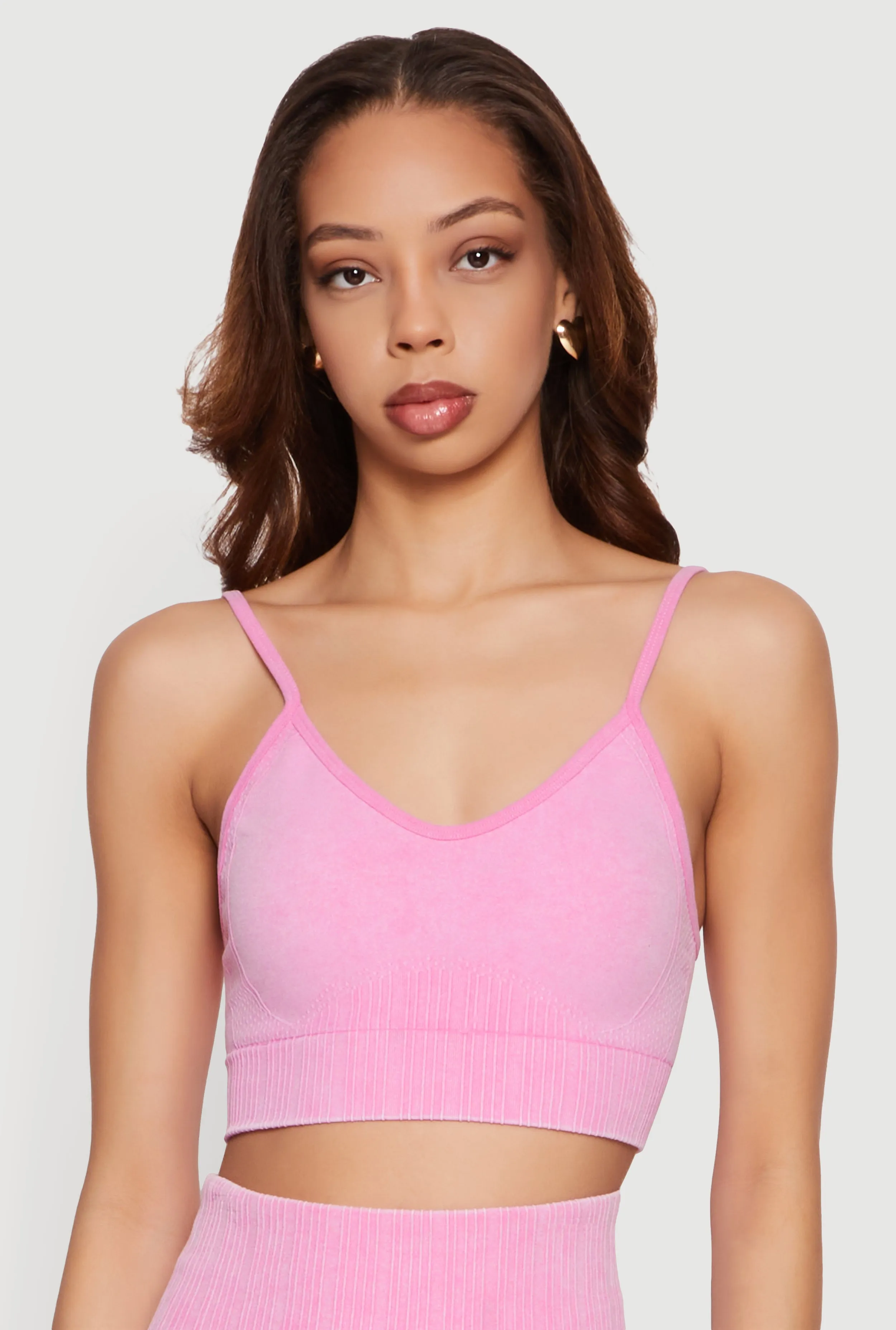 Seamless Compression Rib Cami Sports Bra sold by Rainbow