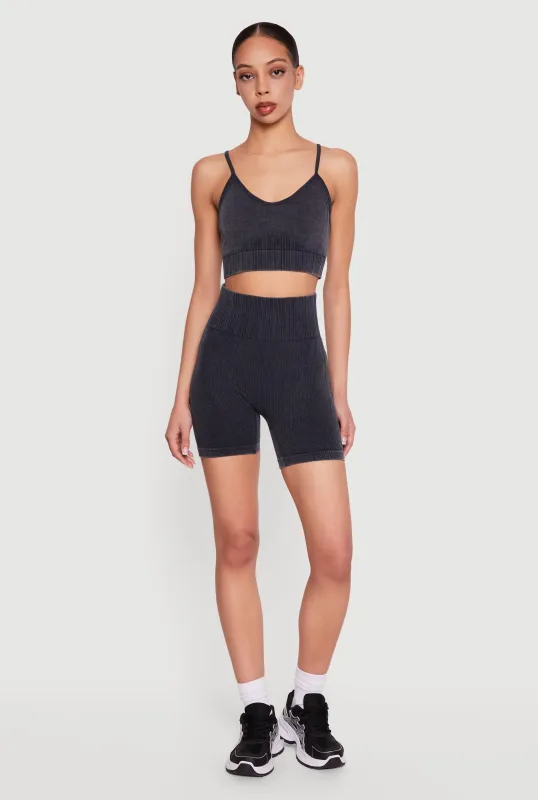 Seamless Compression Rib Biker Shorts sold by Rainbow