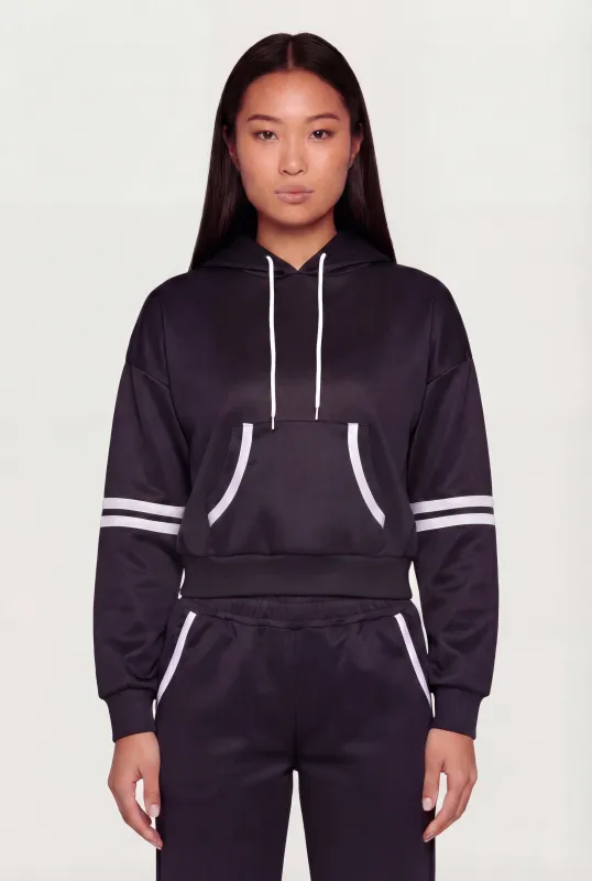 Varsity Stripe Detail Pullover Hoodie made by Rainbow