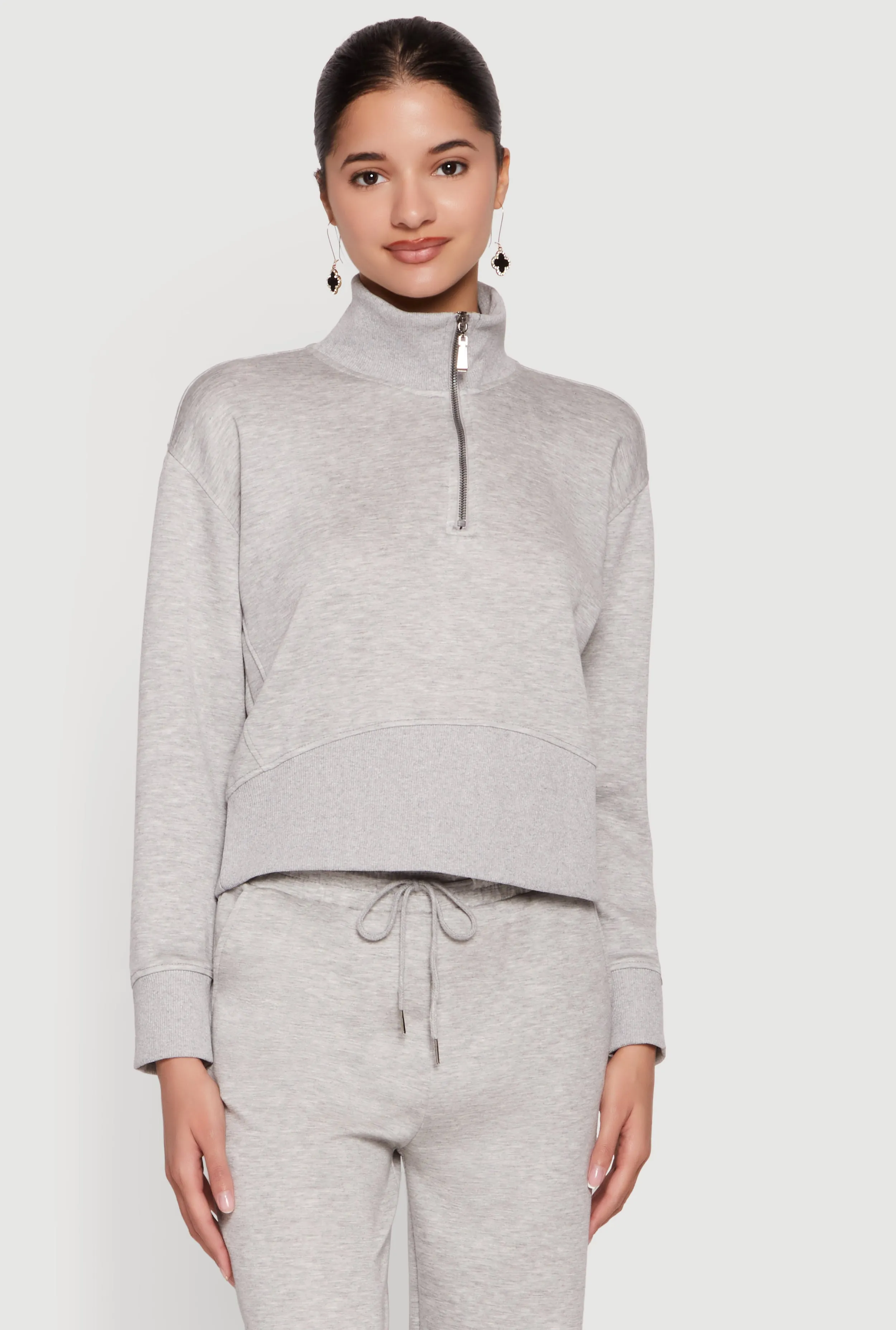 Ribbed Knit Half Zip Sweatshirt sold by Rainbow product image thumbnail 2