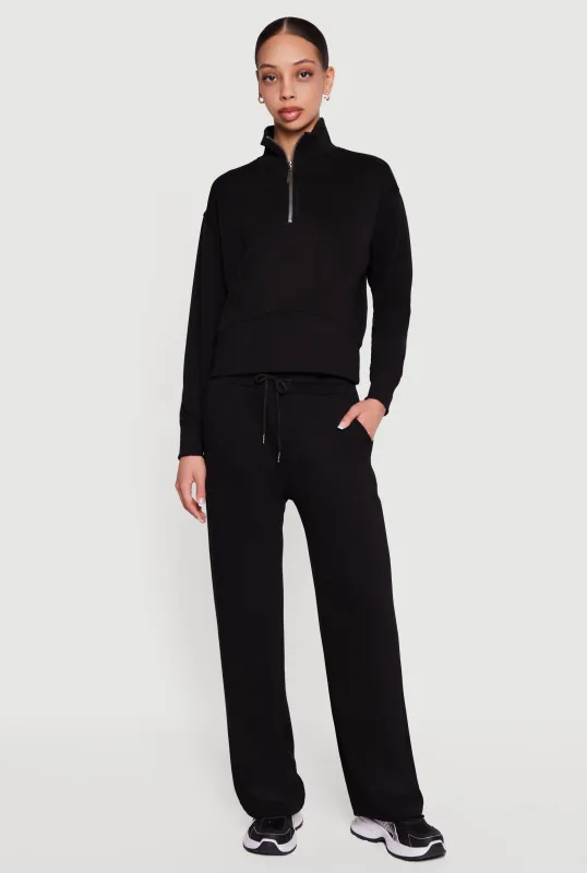 Drawstring Waist Straight Leg Pants sold by Rainbow