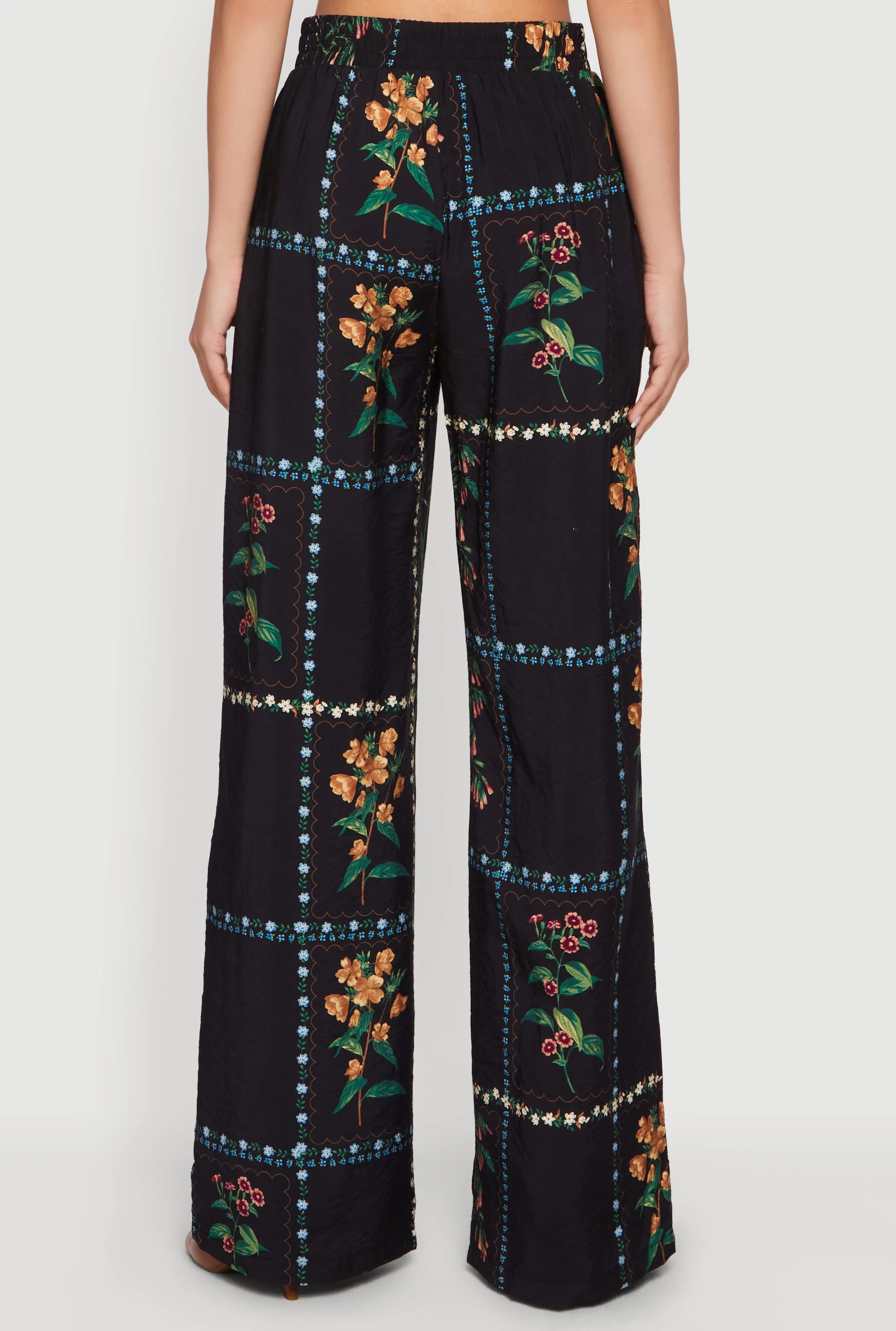 Floral Crepe Knit High Waisted Pull On Pants sold by Rainbow product image thumbnail 5