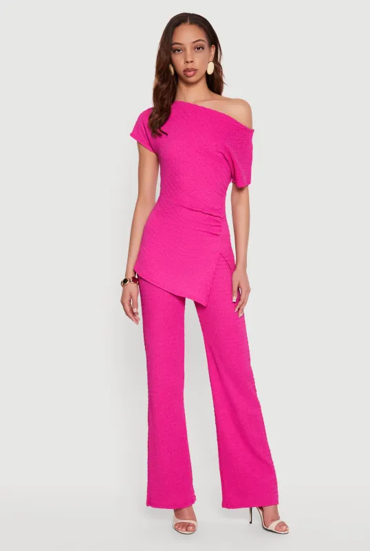 Textured Knit Pull On Pants made by Rainbow