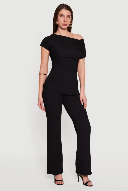 Textured Knit Pull On Pants sold by Rainbow