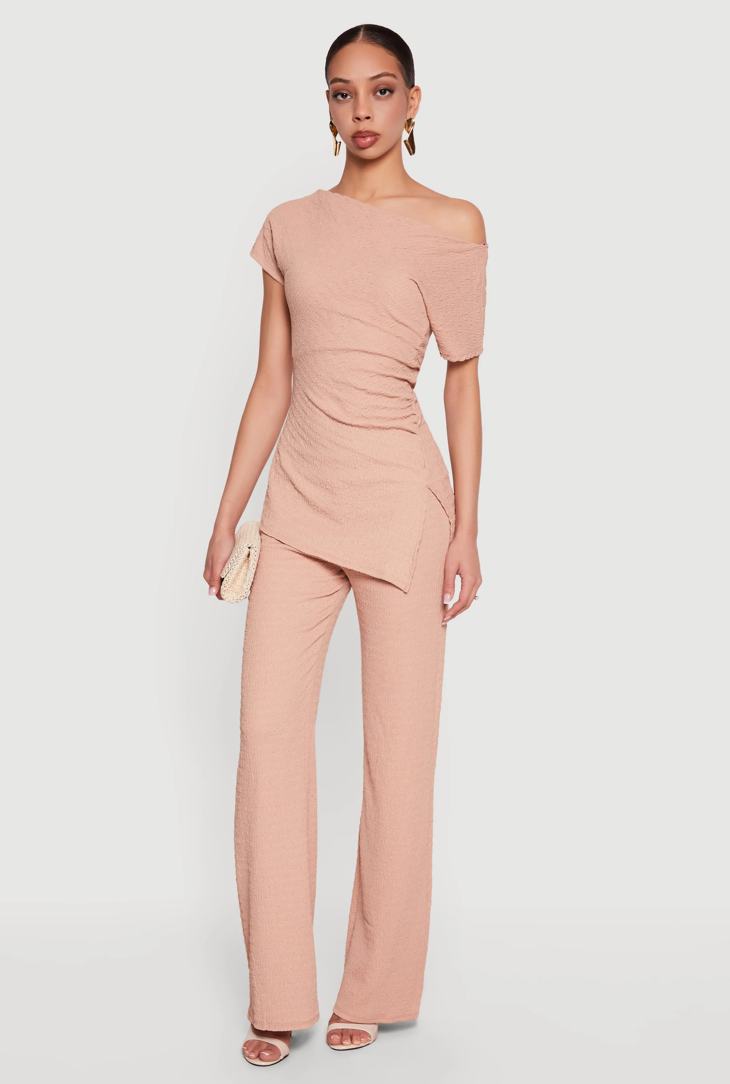 Textured Knit Pull On Pants sold by Rainbow