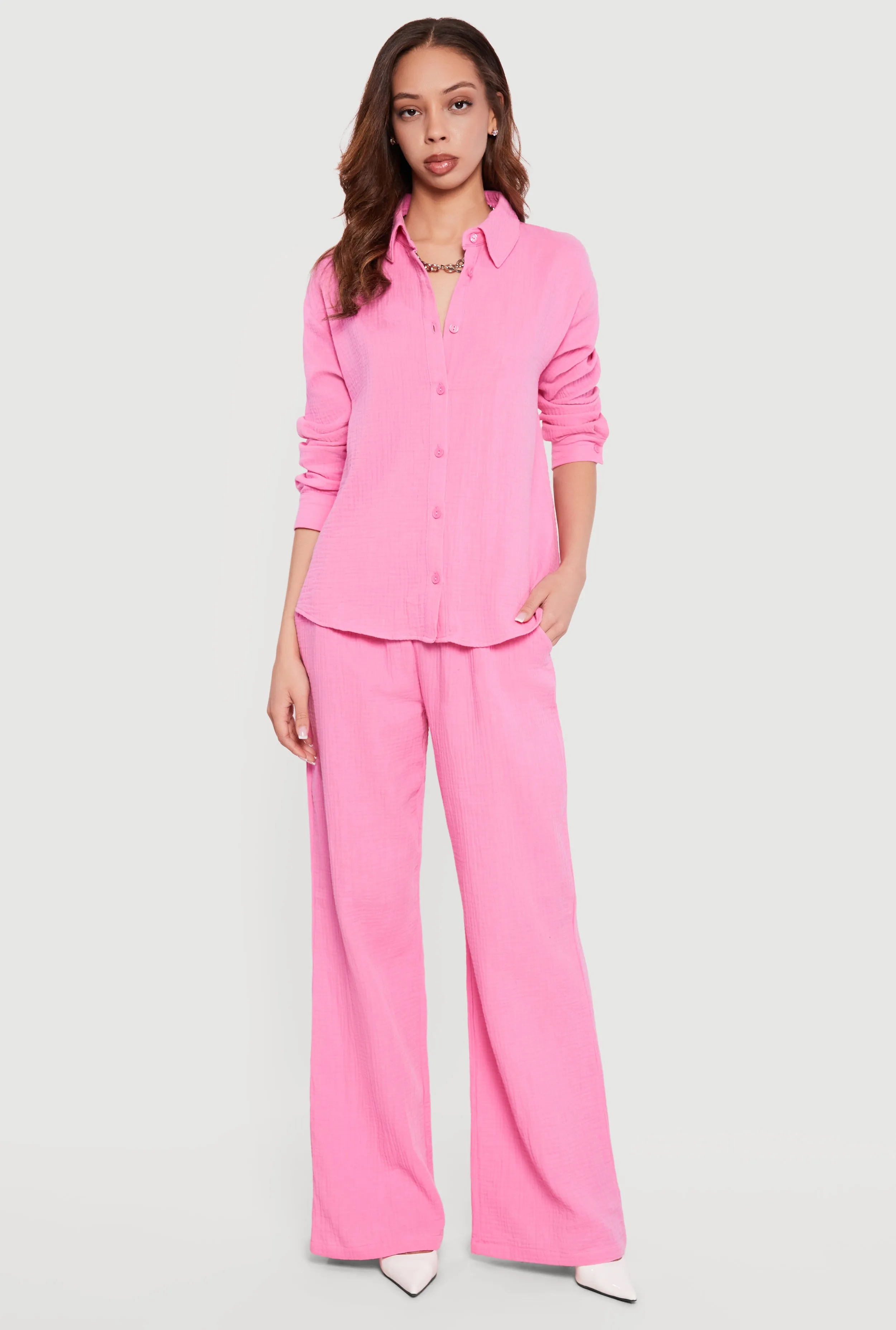 High Waisted Wide Leg Casual Pants sold by Rainbow product image thumbnail 2