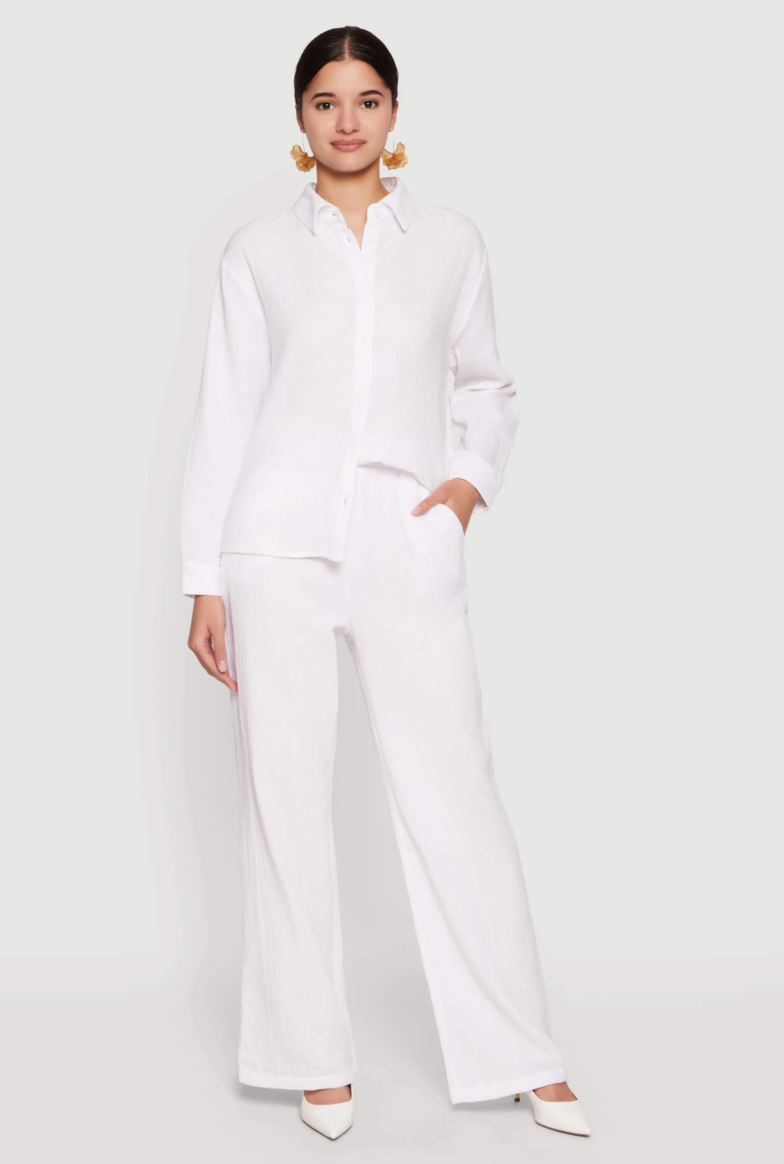 High Waisted Wide Leg Casual Pants sold by Rainbow product image thumbnail 3