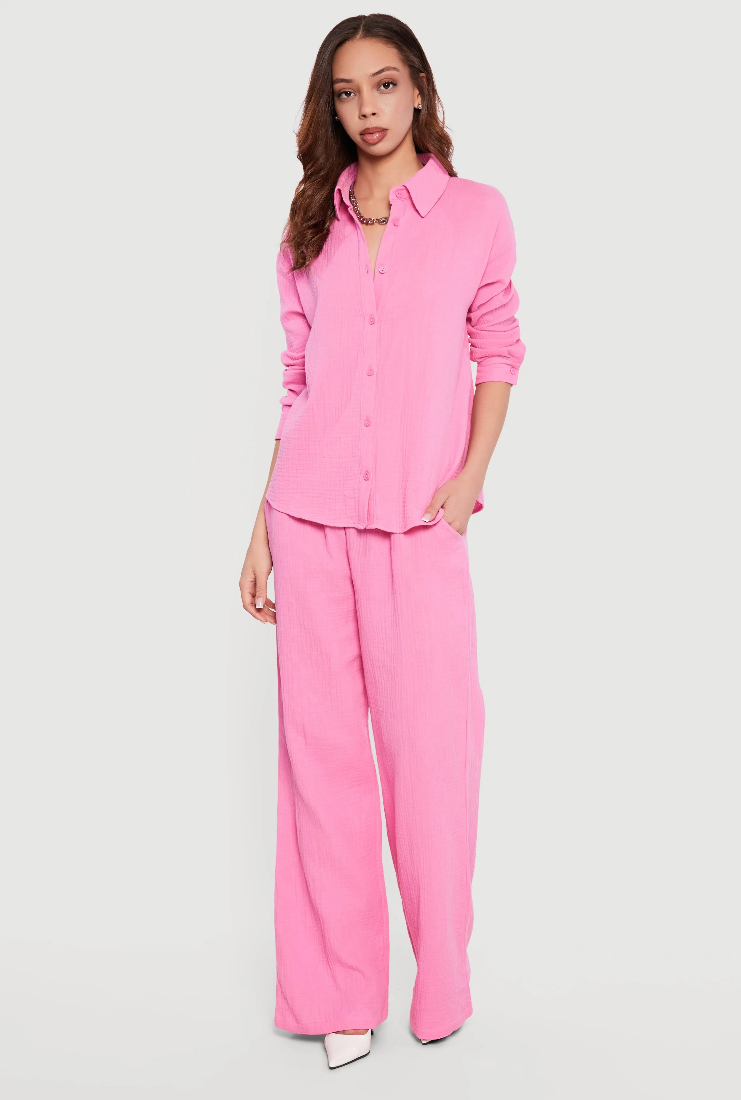 Tie Back Collared Button Front Blouse sold by Rainbow product image thumbnail 2