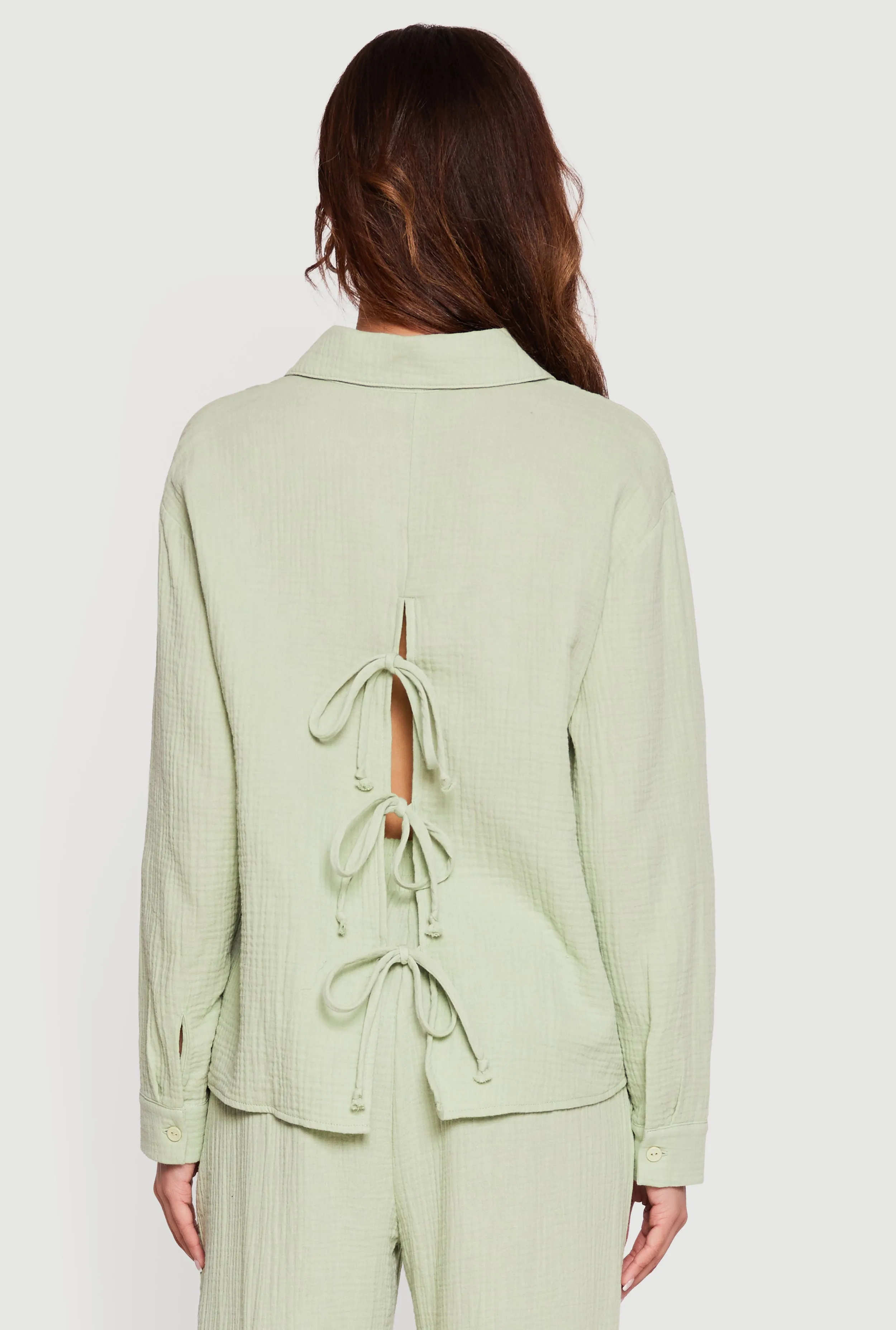 Tie Back Collared Button Front Blouse sold by Rainbow product image thumbnail 5