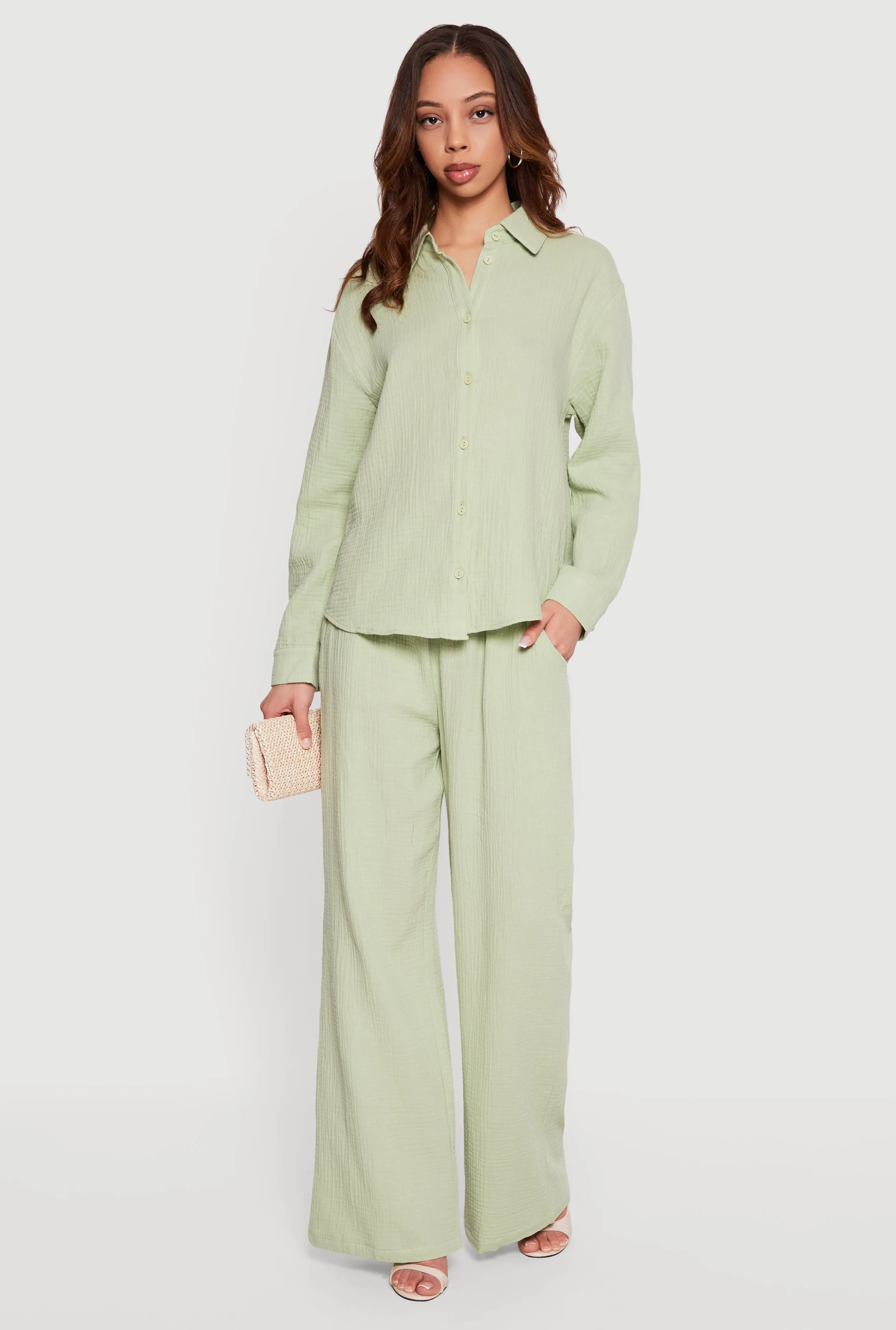 Tie Back Collared Button Front Blouse sold by Rainbow product image thumbnail 2