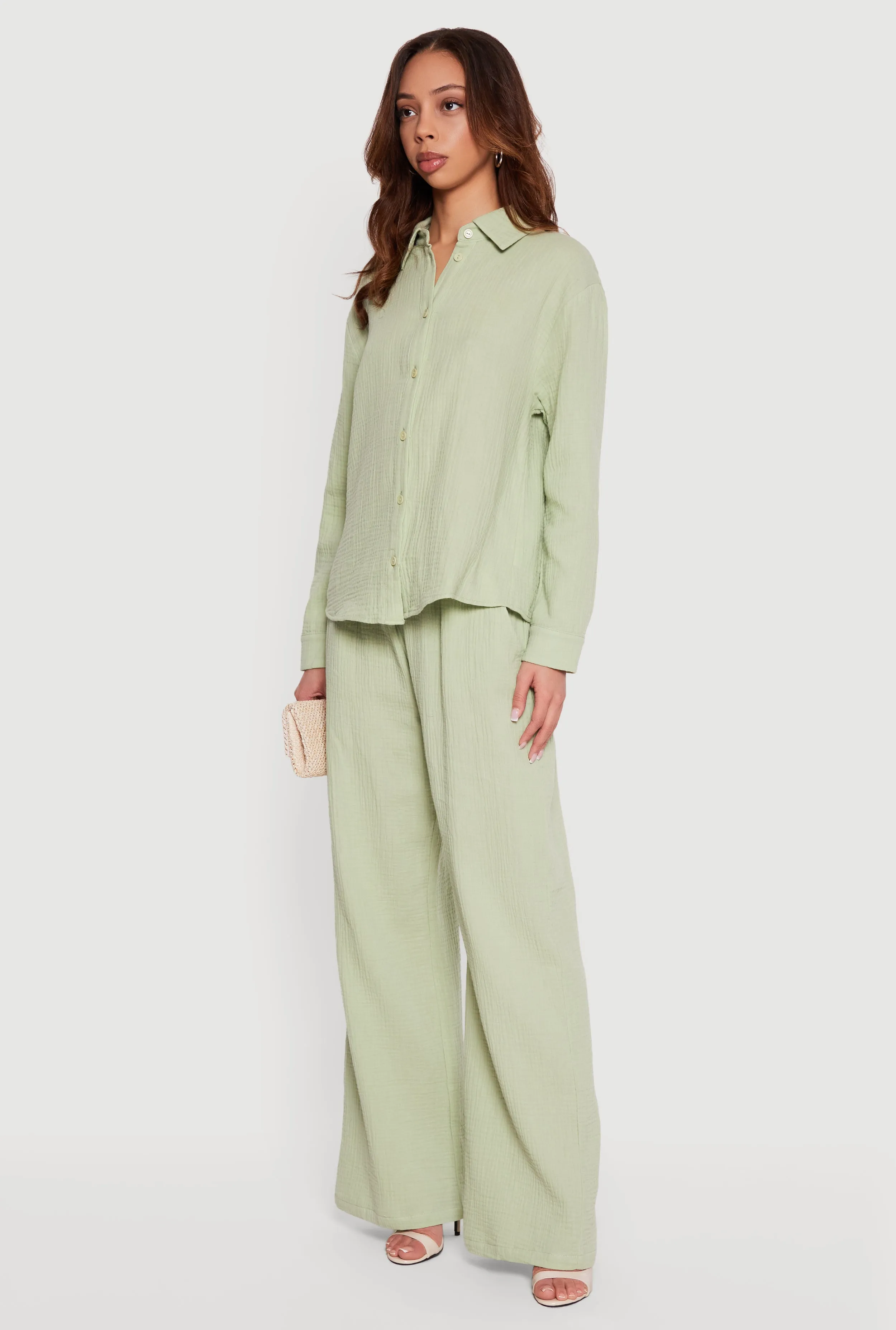 Tie Back Collared Button Front Blouse sold by Rainbow product image thumbnail 3