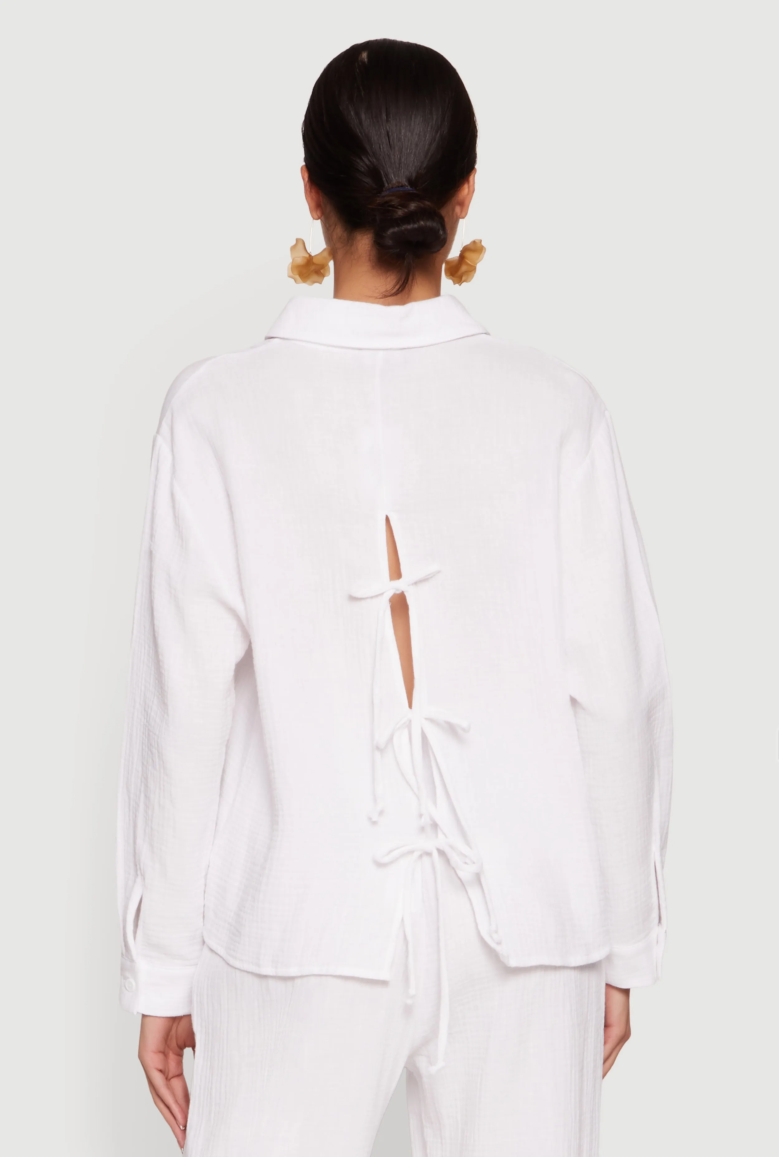 Tie Back Collared Button Front Blouse sold by Rainbow product image thumbnail 5