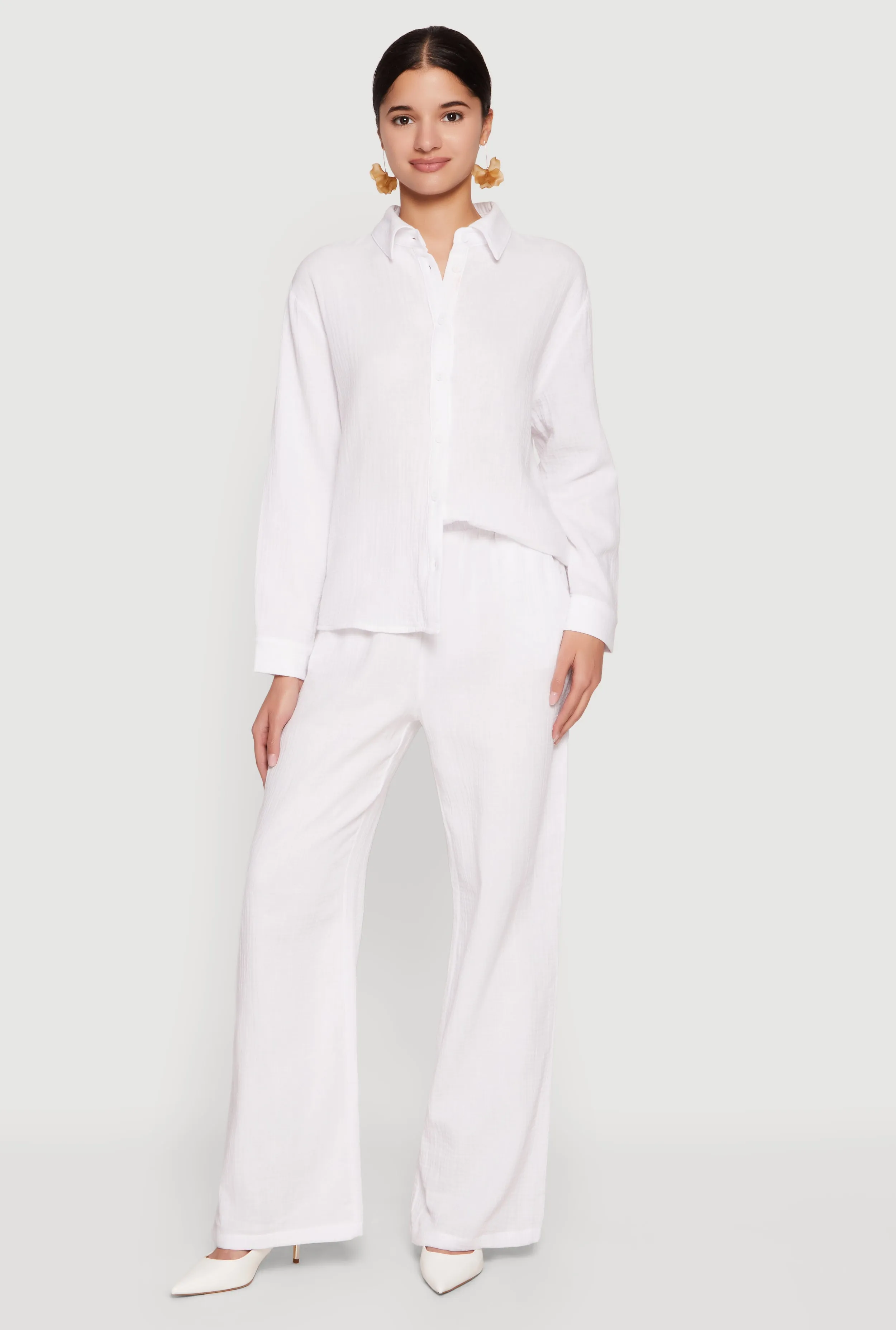 Tie Back Collared Button Front Blouse sold by Rainbow product image thumbnail 2